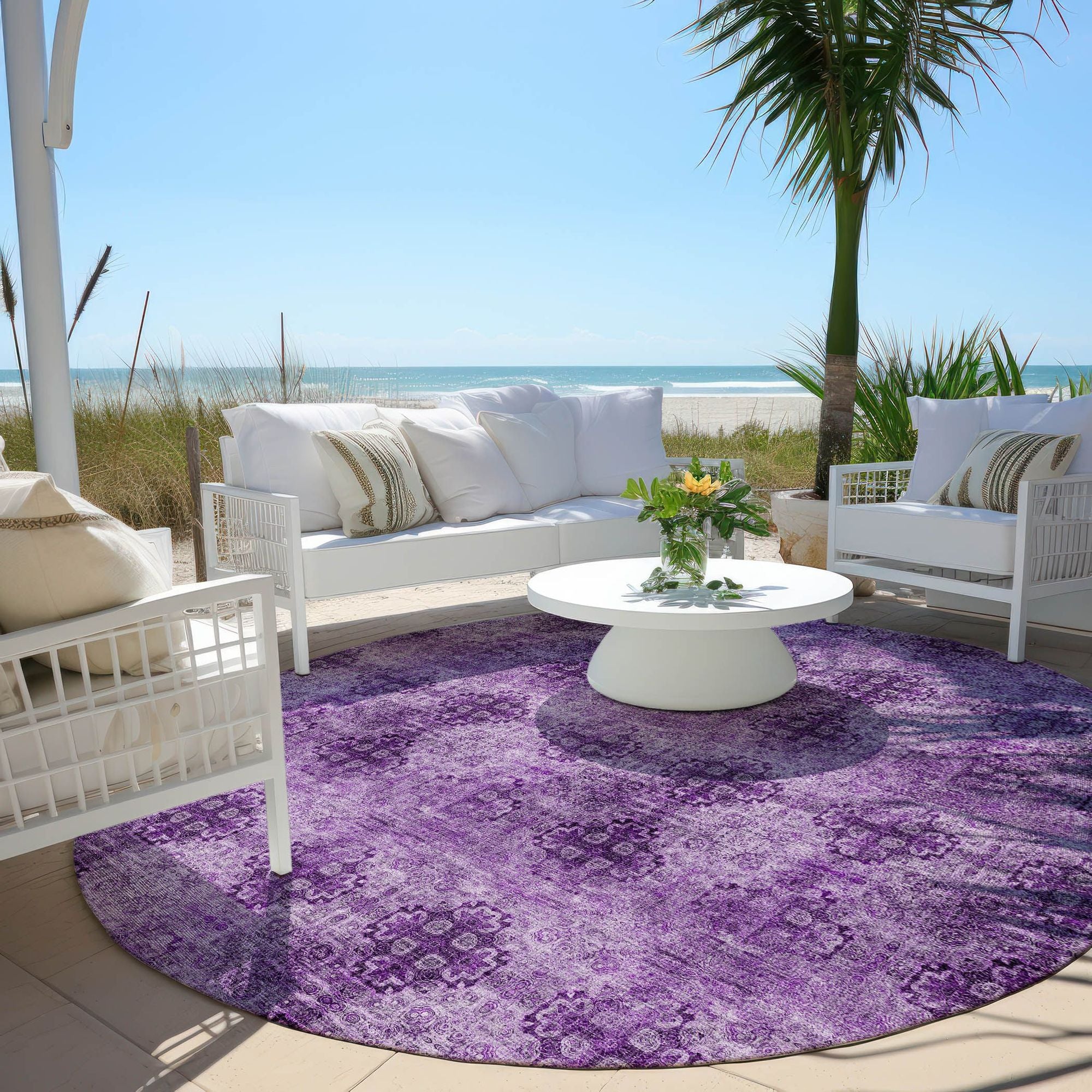 Machine Made ACN557 Eggplant Purple Rugs