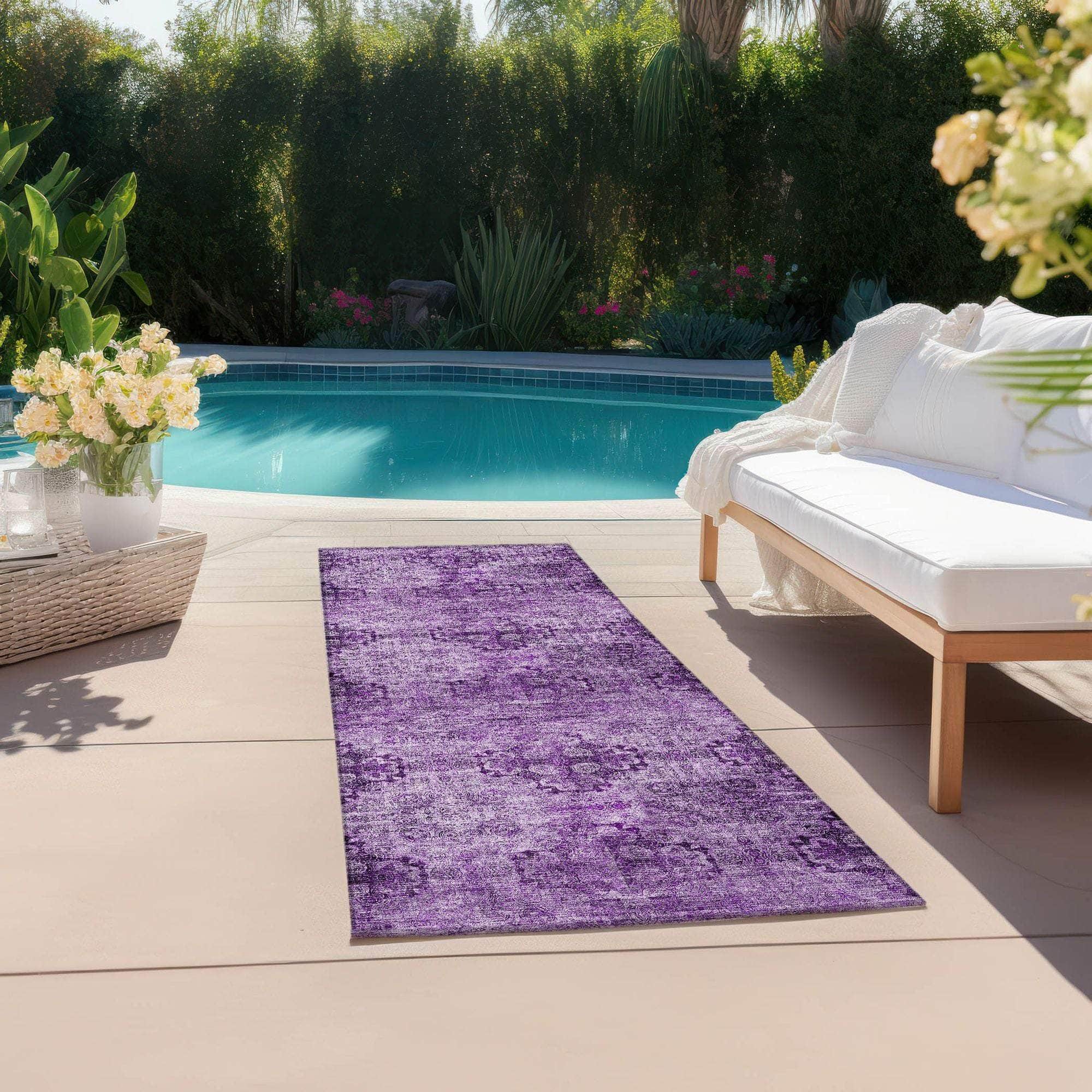 Machine Made ACN557 Eggplant Purple Rugs