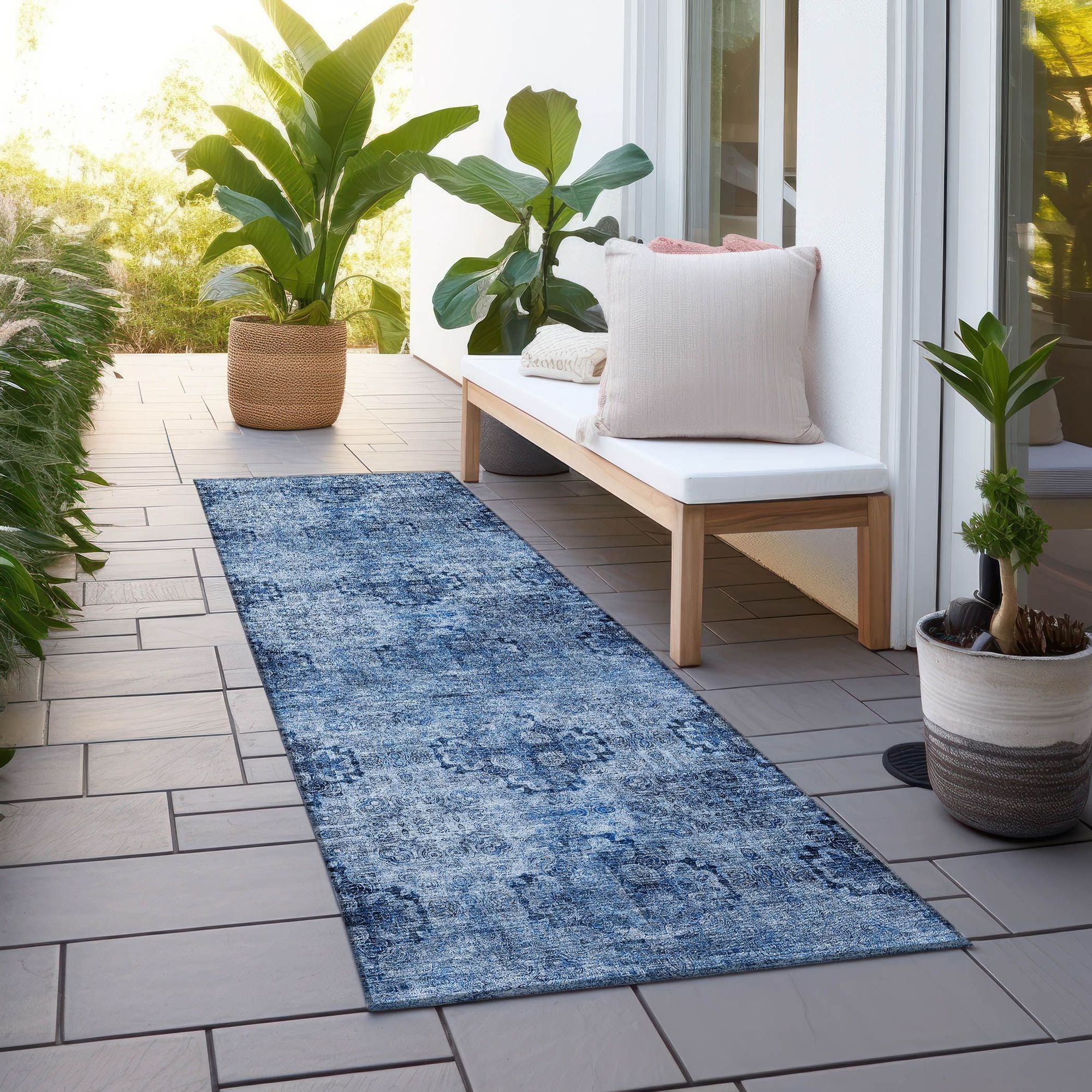 Machine Made ACN557 Navy Blue Rugs