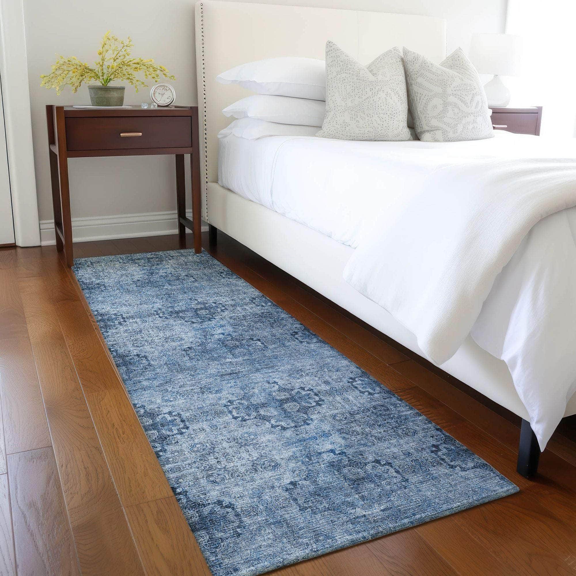 Machine Made ACN557 Navy Blue Rugs