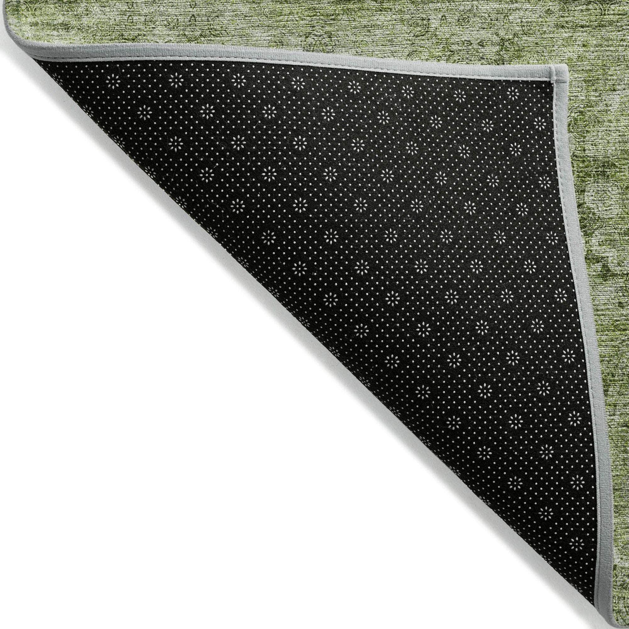 Machine Made ACN557 Olive Green Rugs