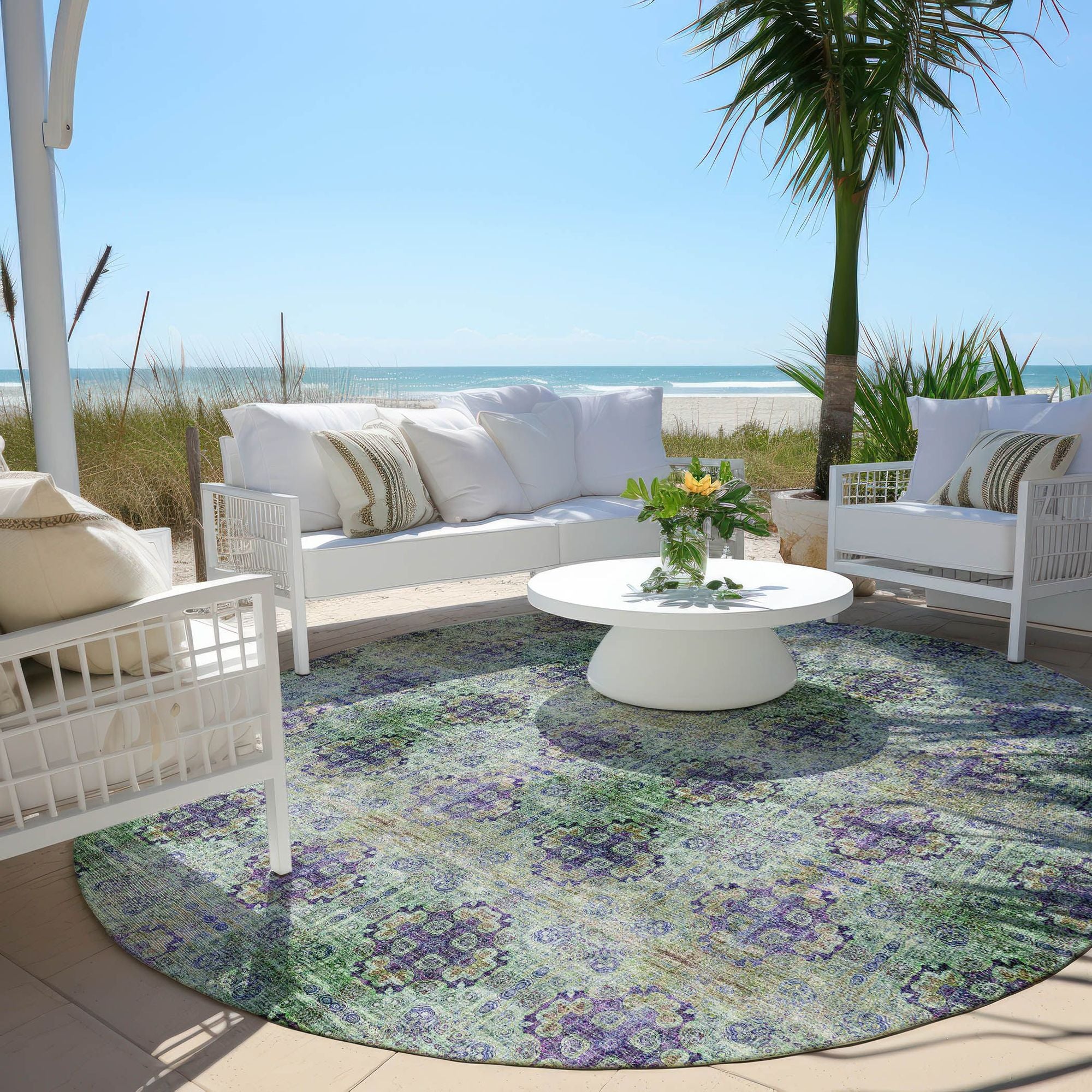 Machine Made ACN557 Purple Rugs