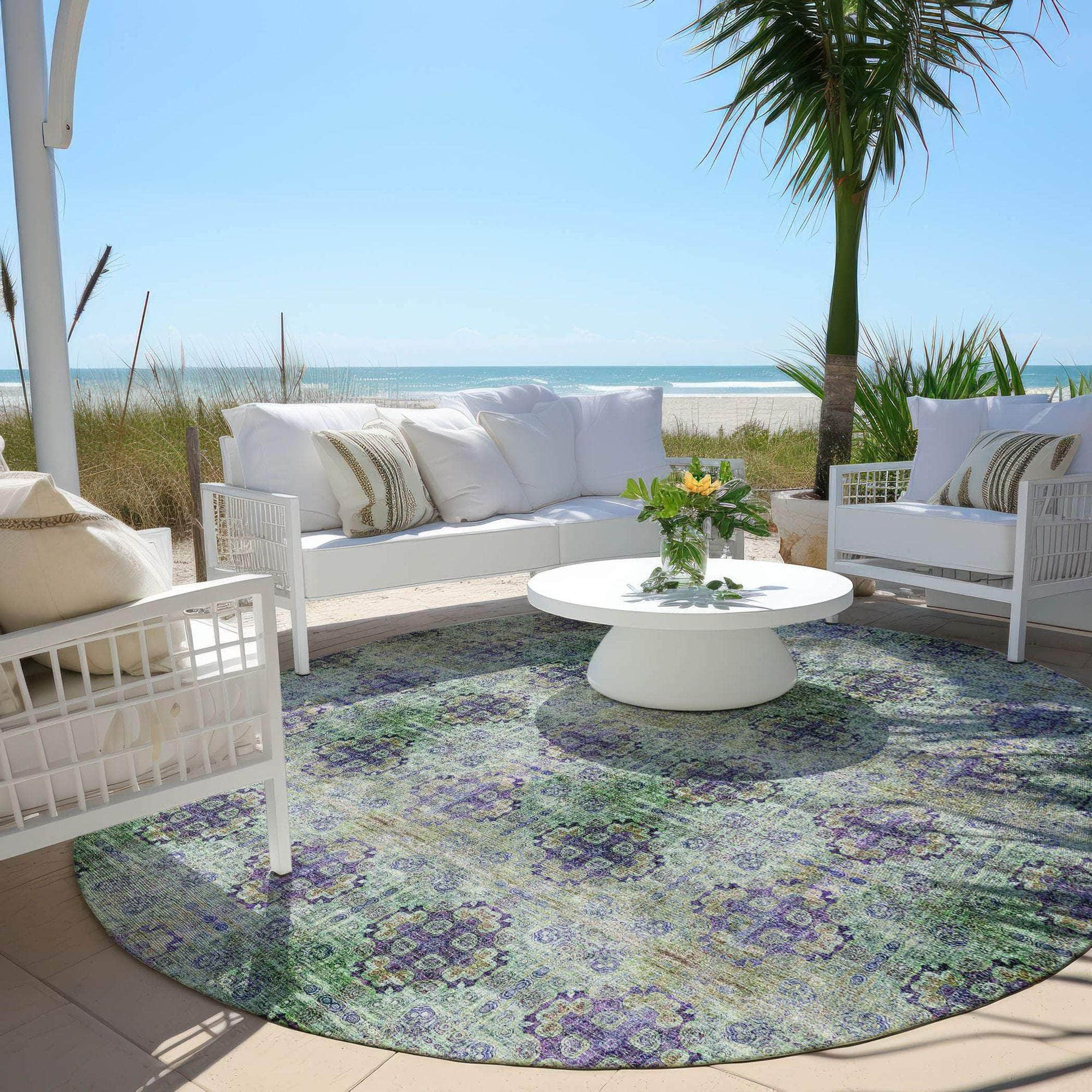 Machine Made ACN557 Purple Rugs