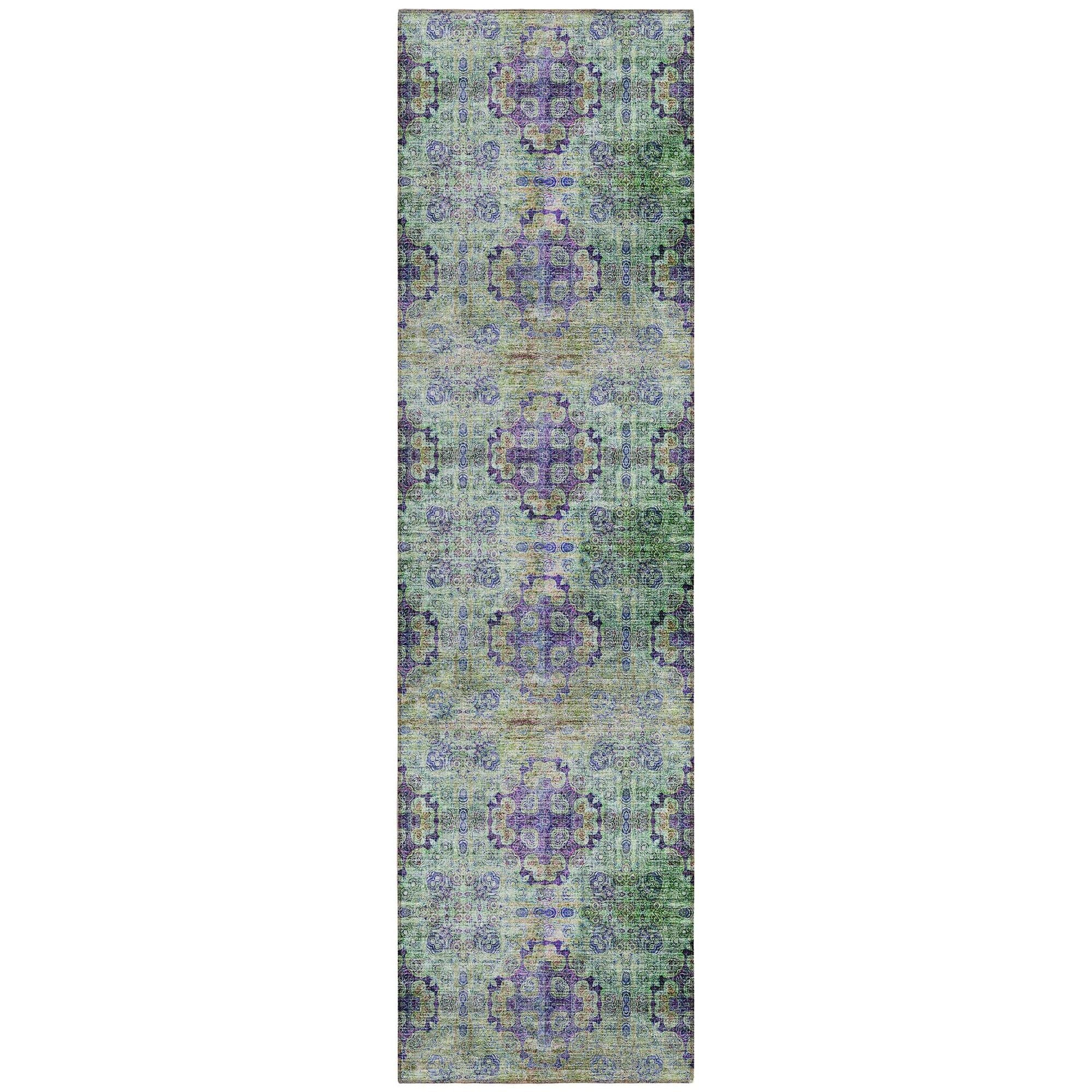 Machine Washable Purple Rug - Indoor / Outdoor - Kids / Pet Friendly Organic Print Rug