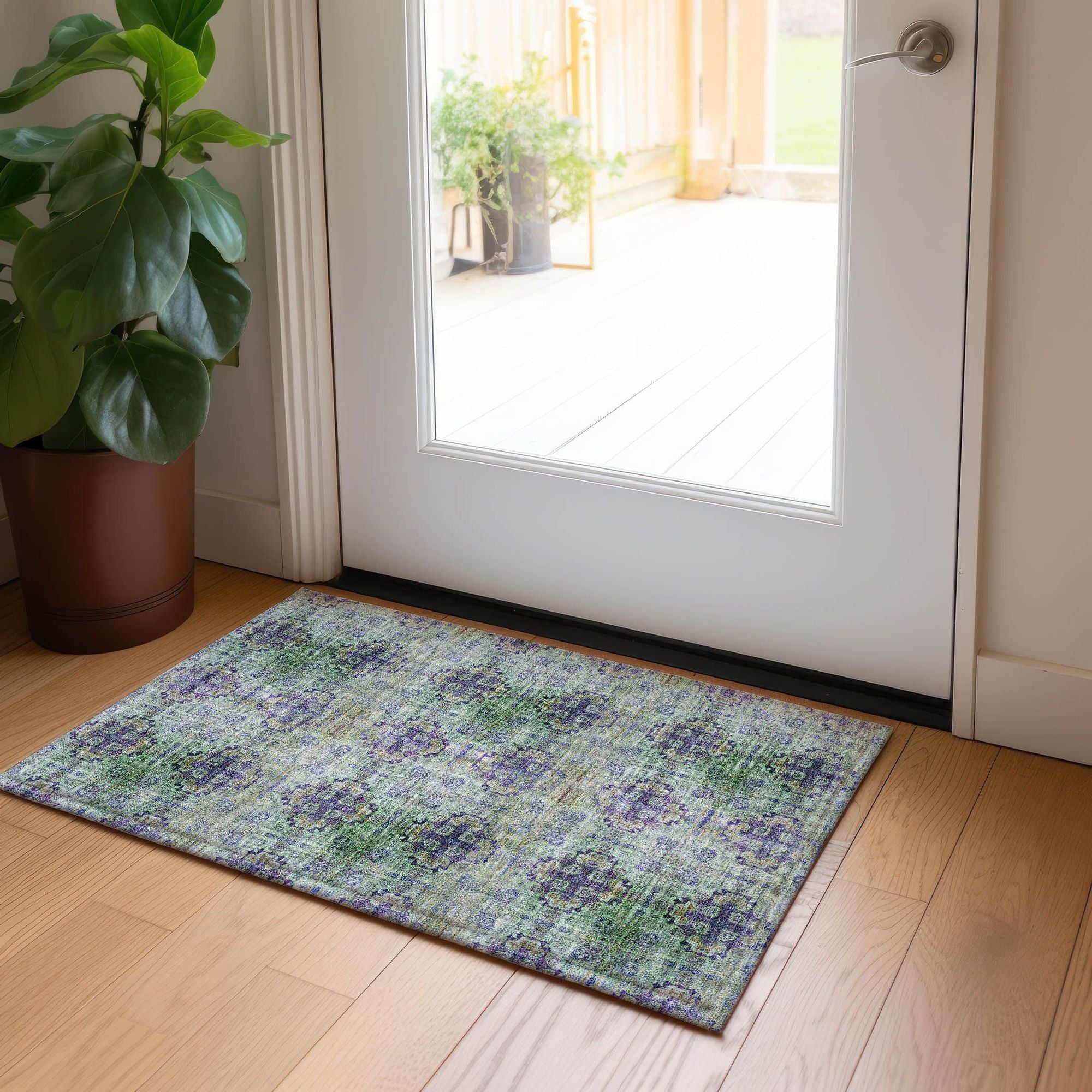 Machine Made ACN557 Purple Rugs