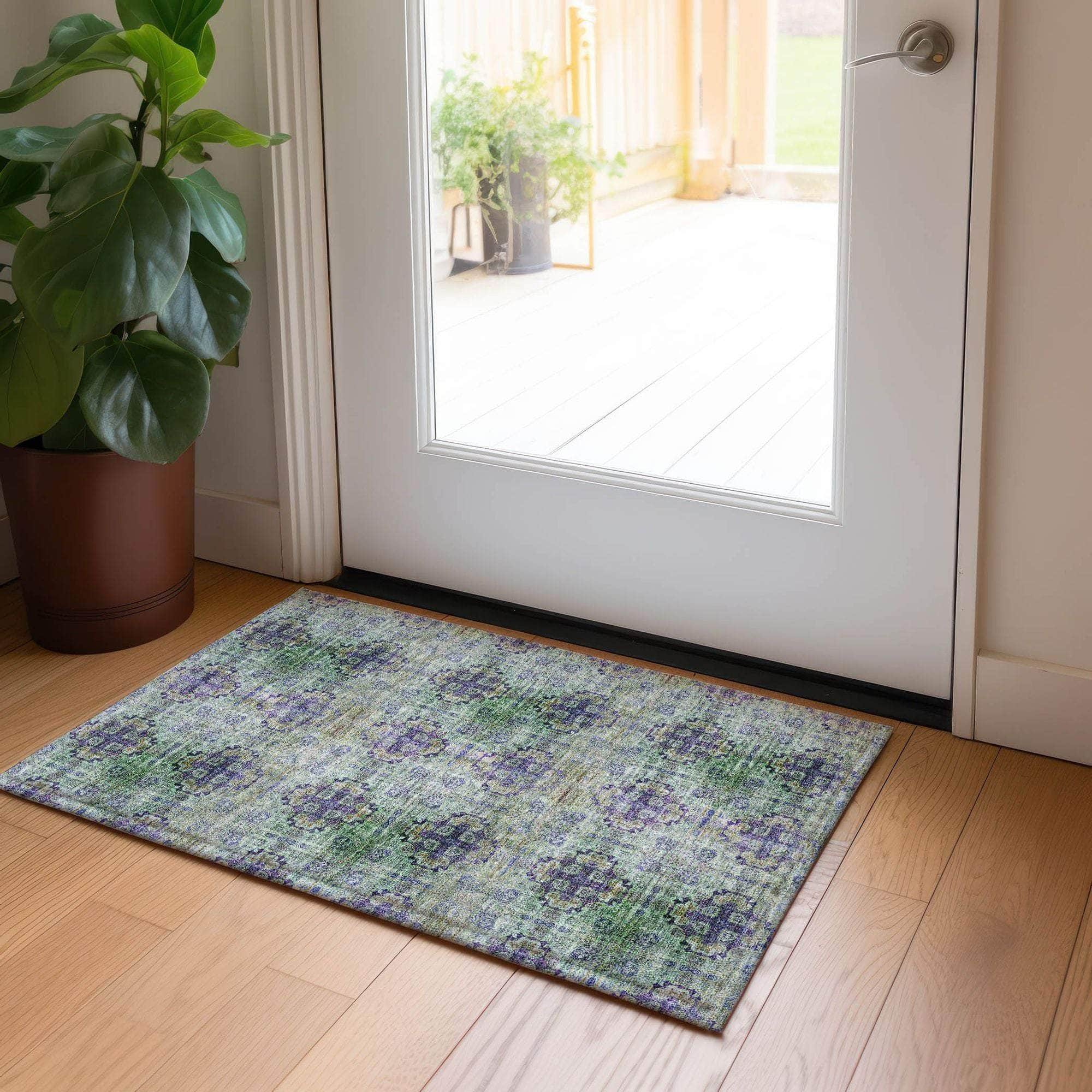 Machine Made ACN557 Purple Rugs