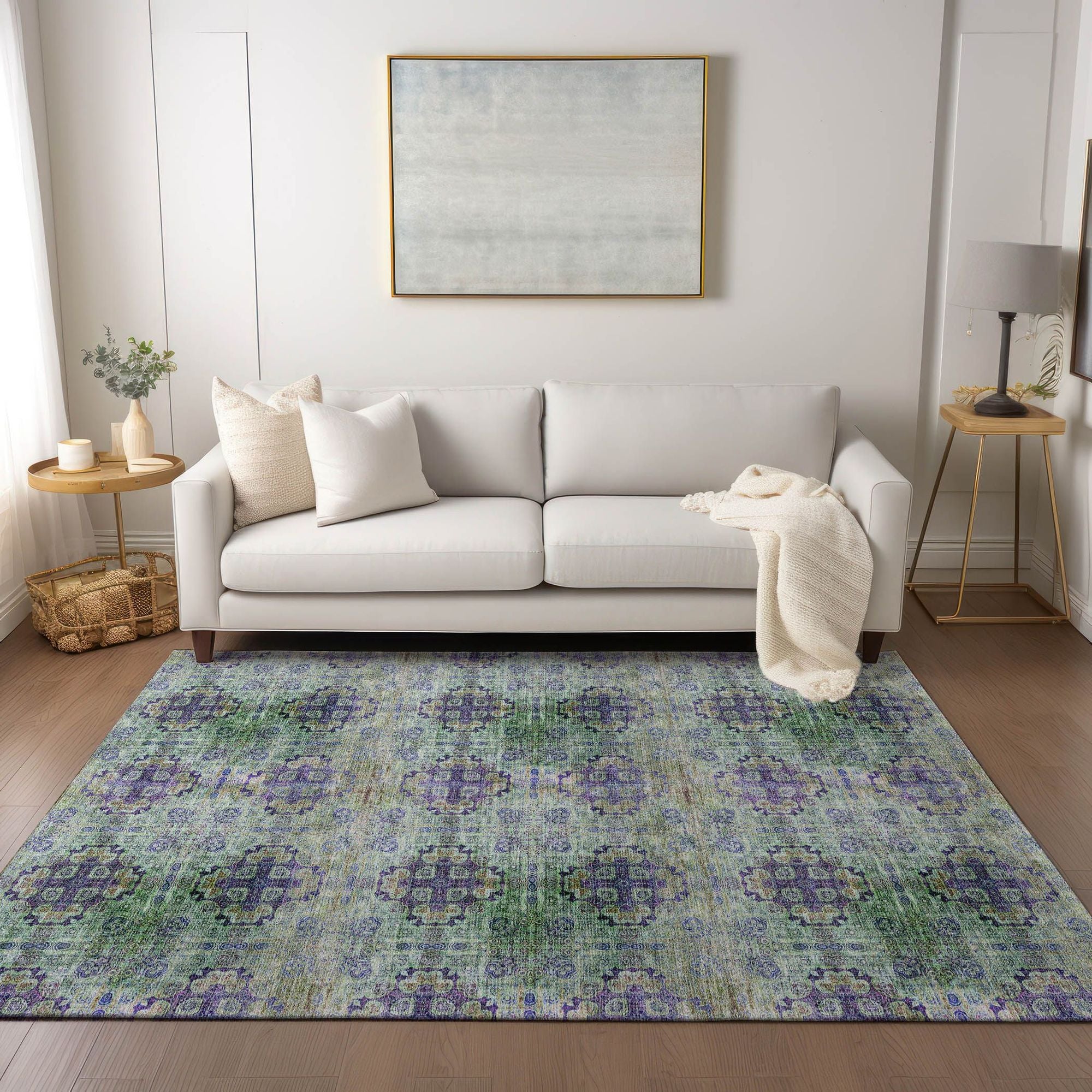 Machine Made ACN557 Purple Rugs
