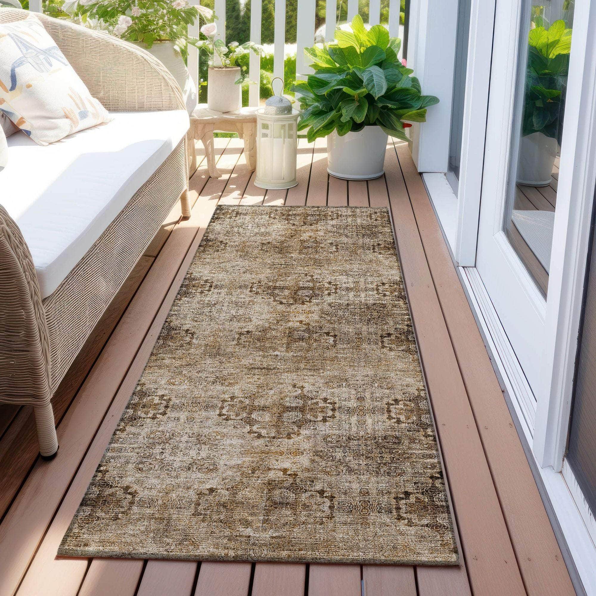 Machine Made ACN557 Taupe Brown Rugs