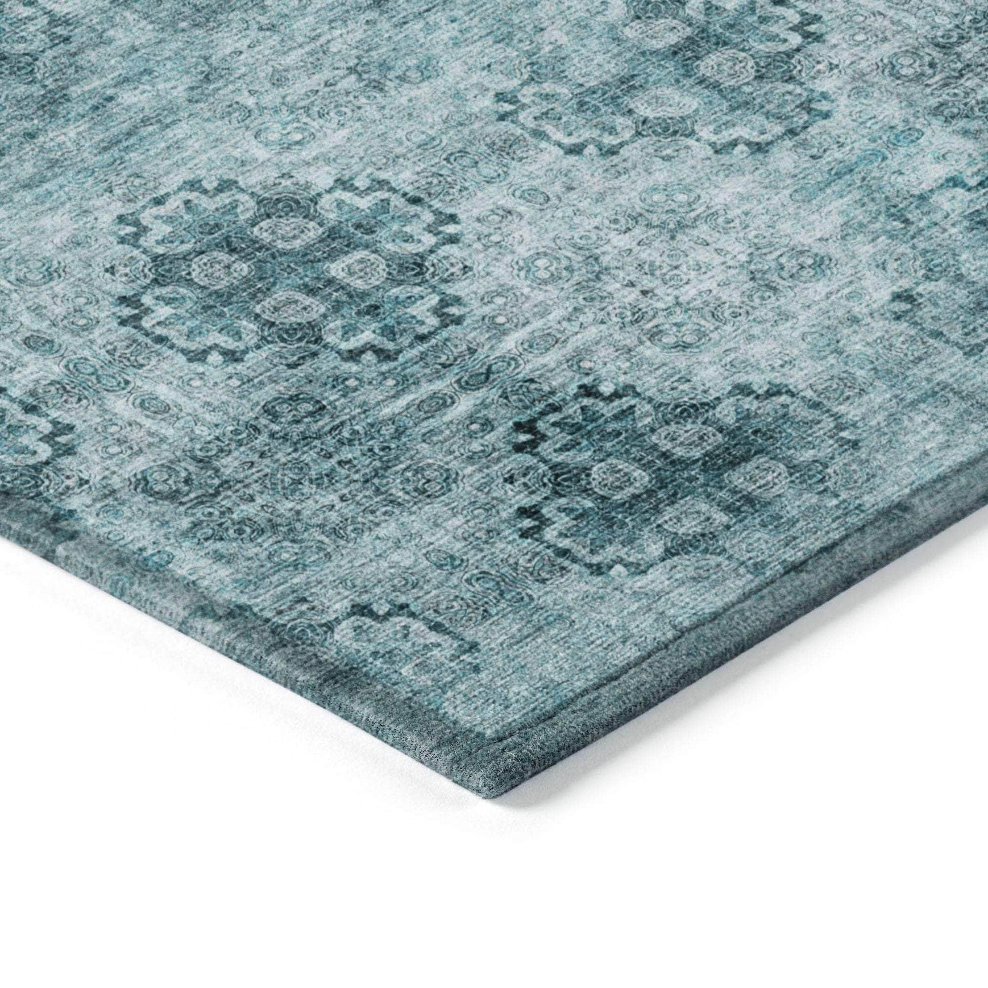 Machine Made ACN557 Teal Rugs