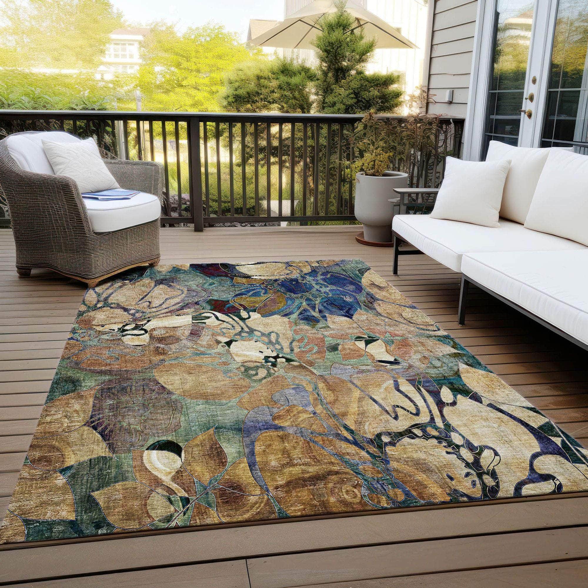 Machine Made ACN558 Beige Brown Rugs