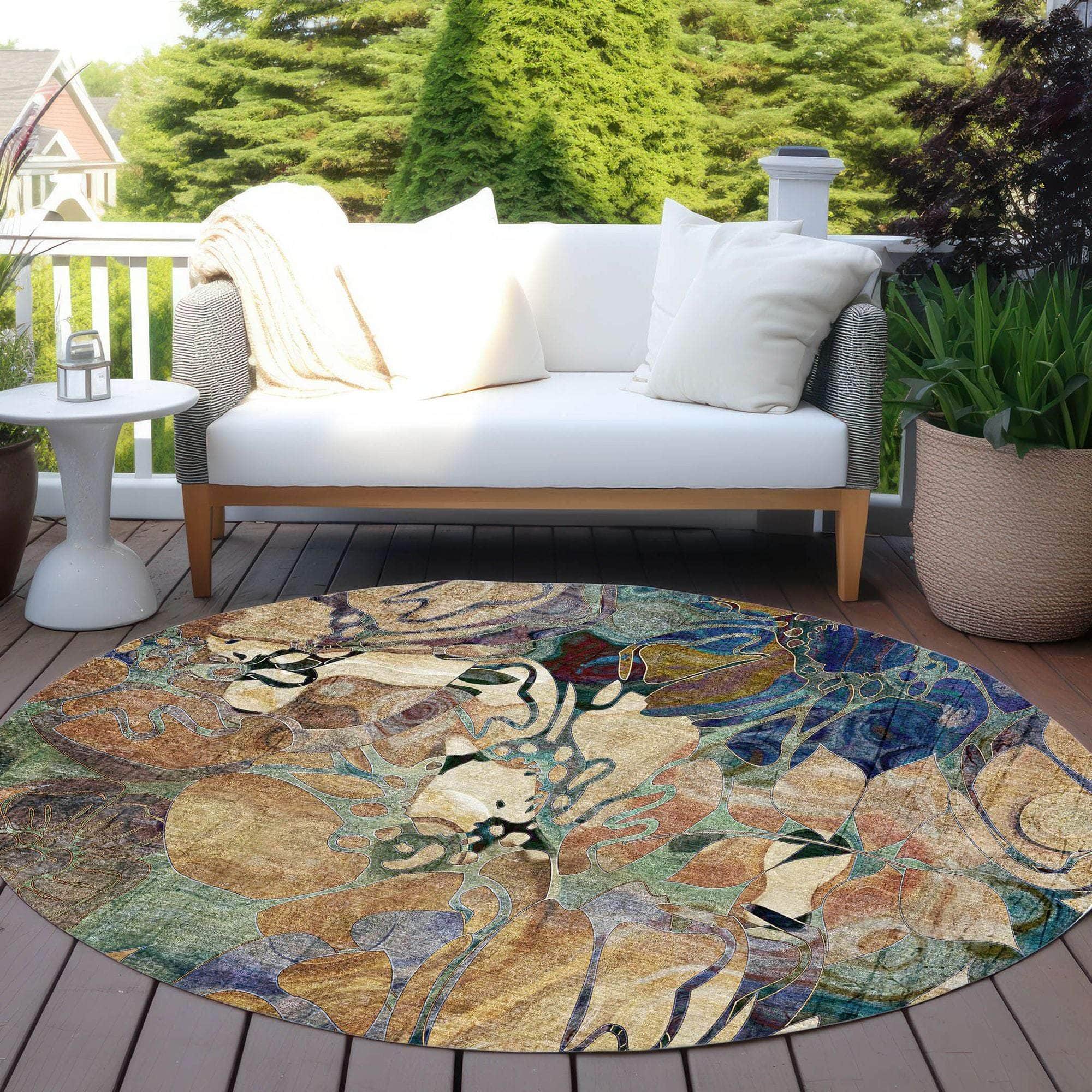 Machine Made ACN558 Beige Brown Rugs