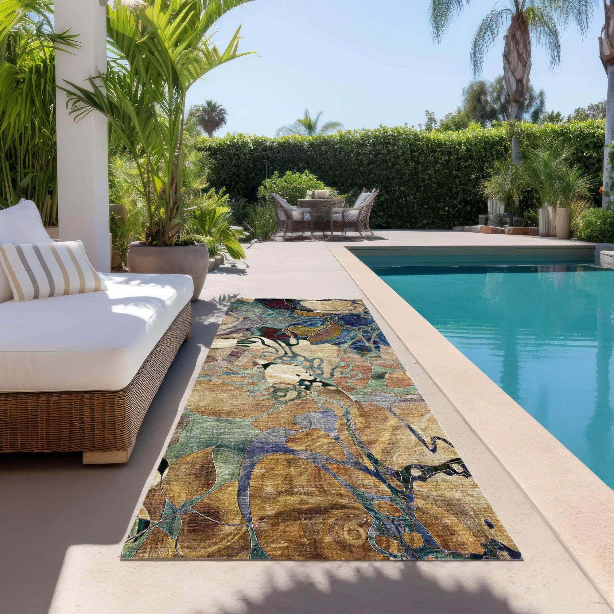 Machine Made ACN558 Beige Brown Rugs