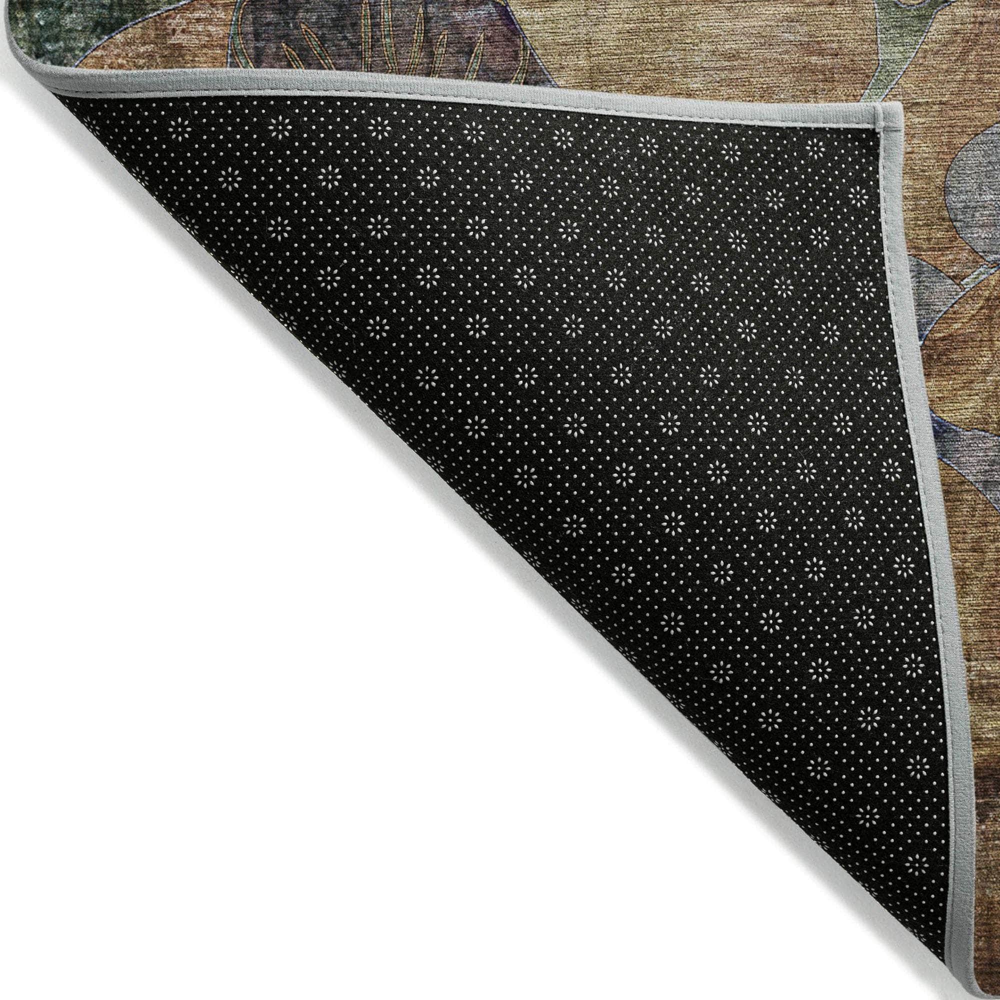 Machine Made ACN558 Beige Brown Rugs