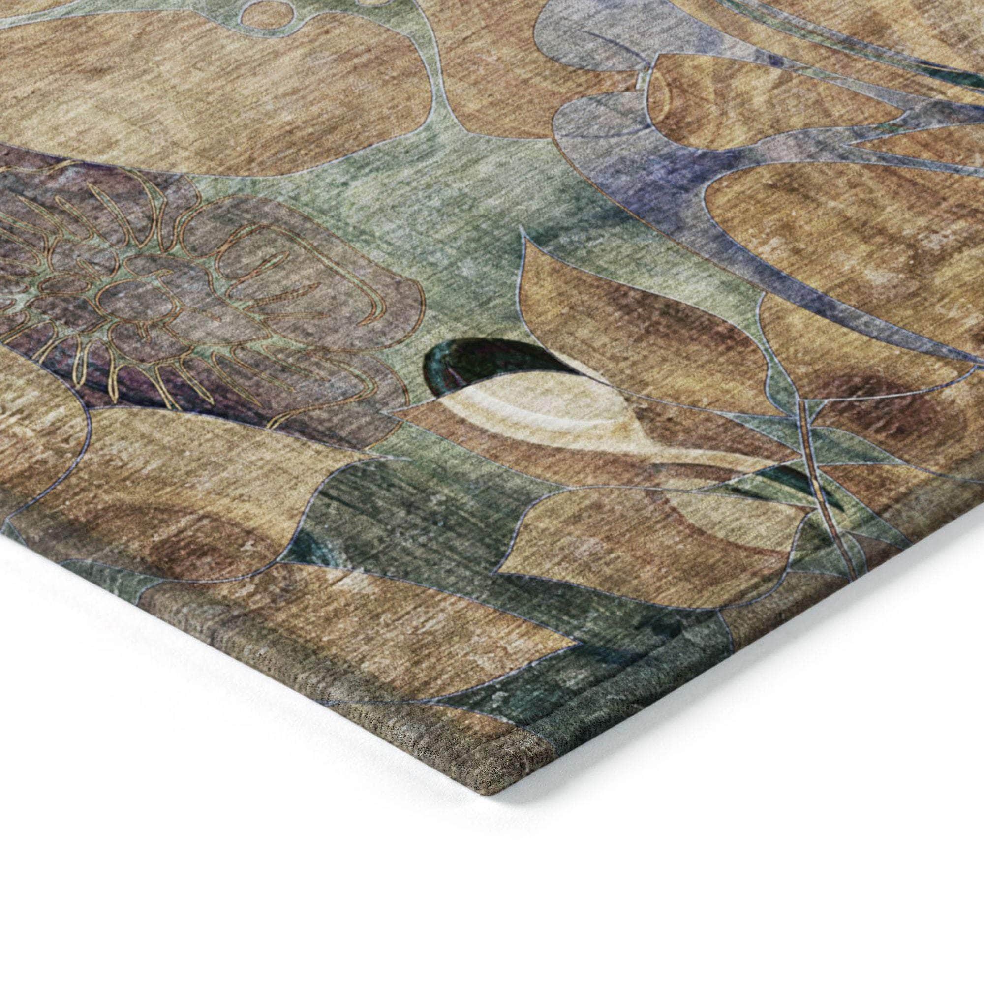 Machine Made ACN558 Beige Brown Rugs