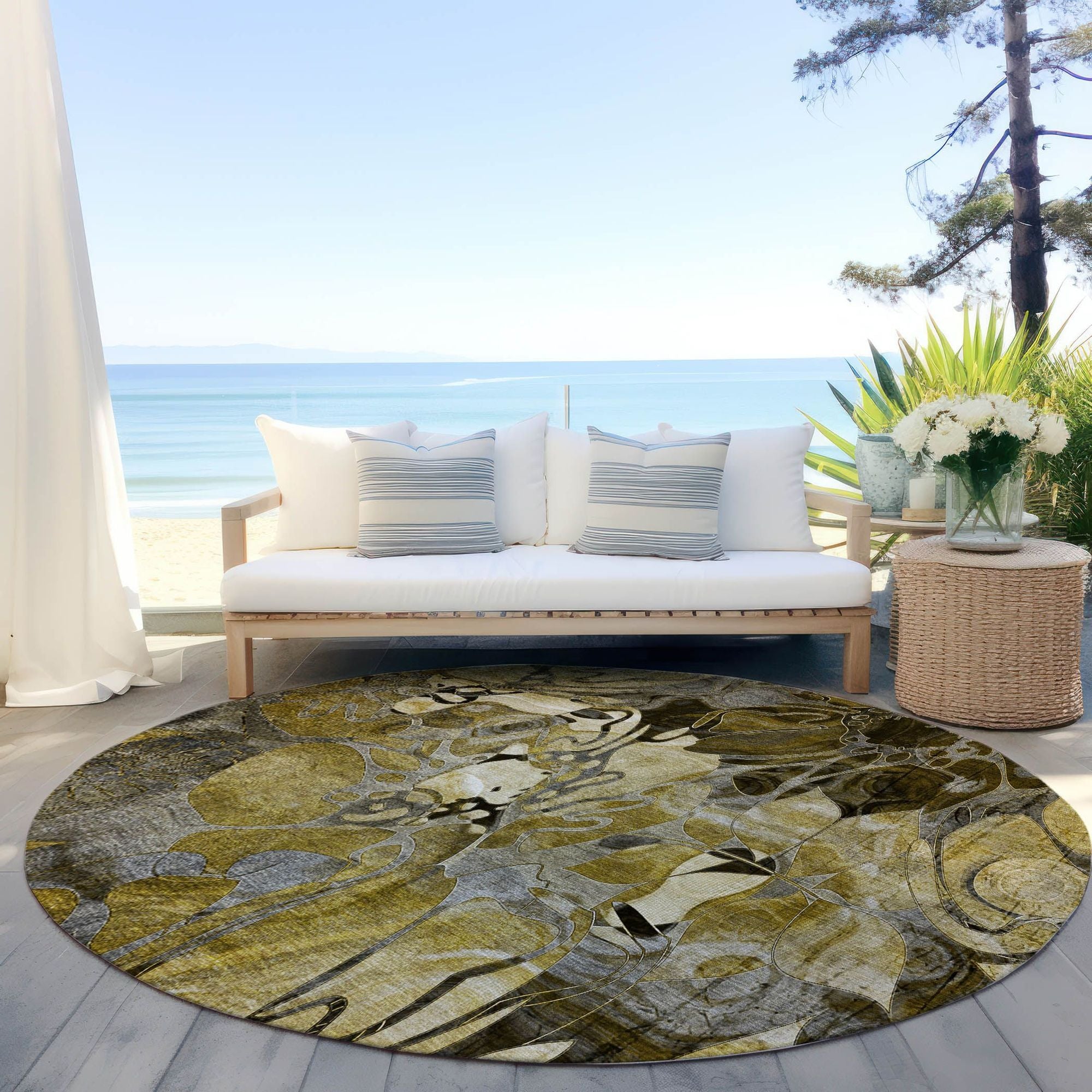 Machine Made ACN558 Brown Rugs