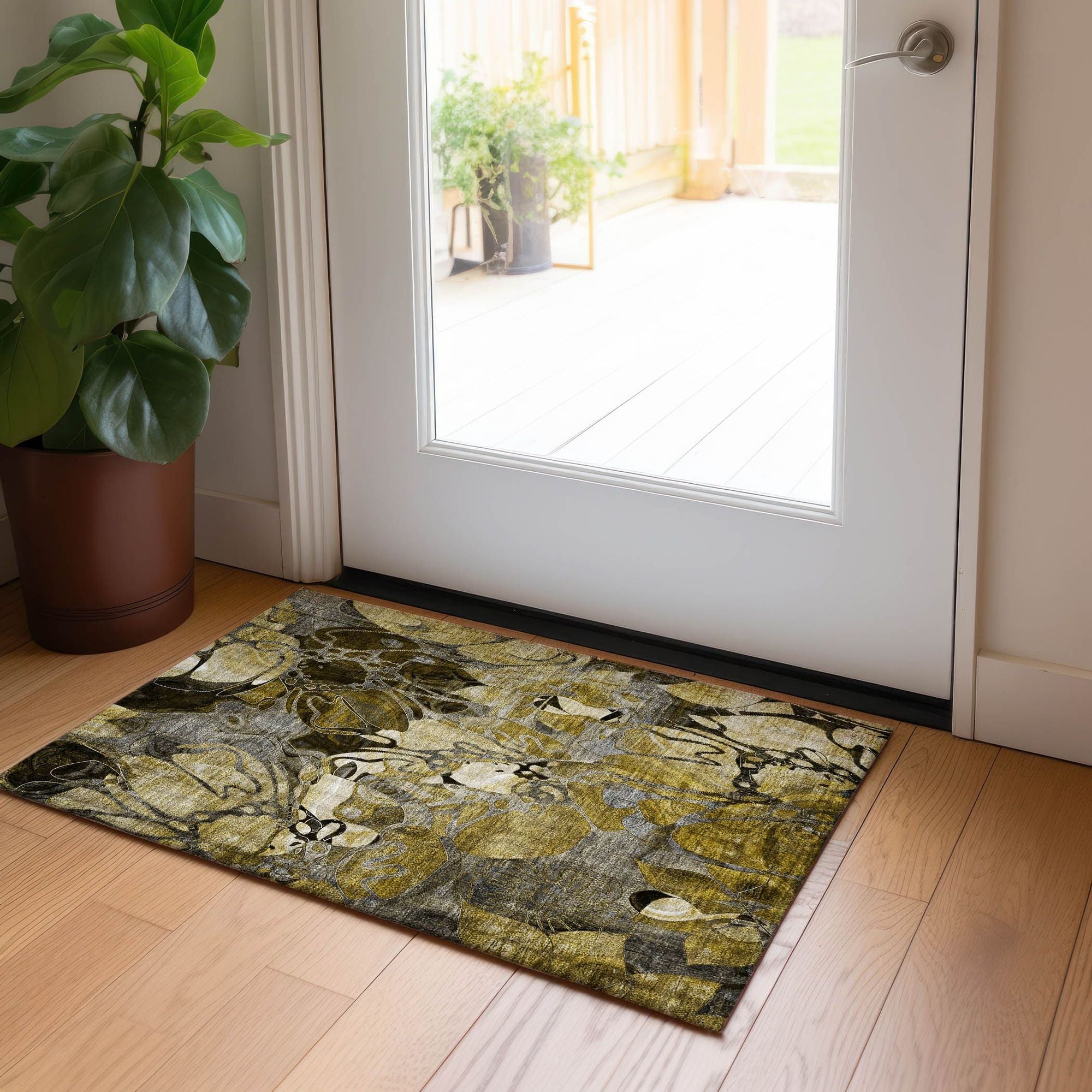 Machine Made ACN558 Brown Rugs