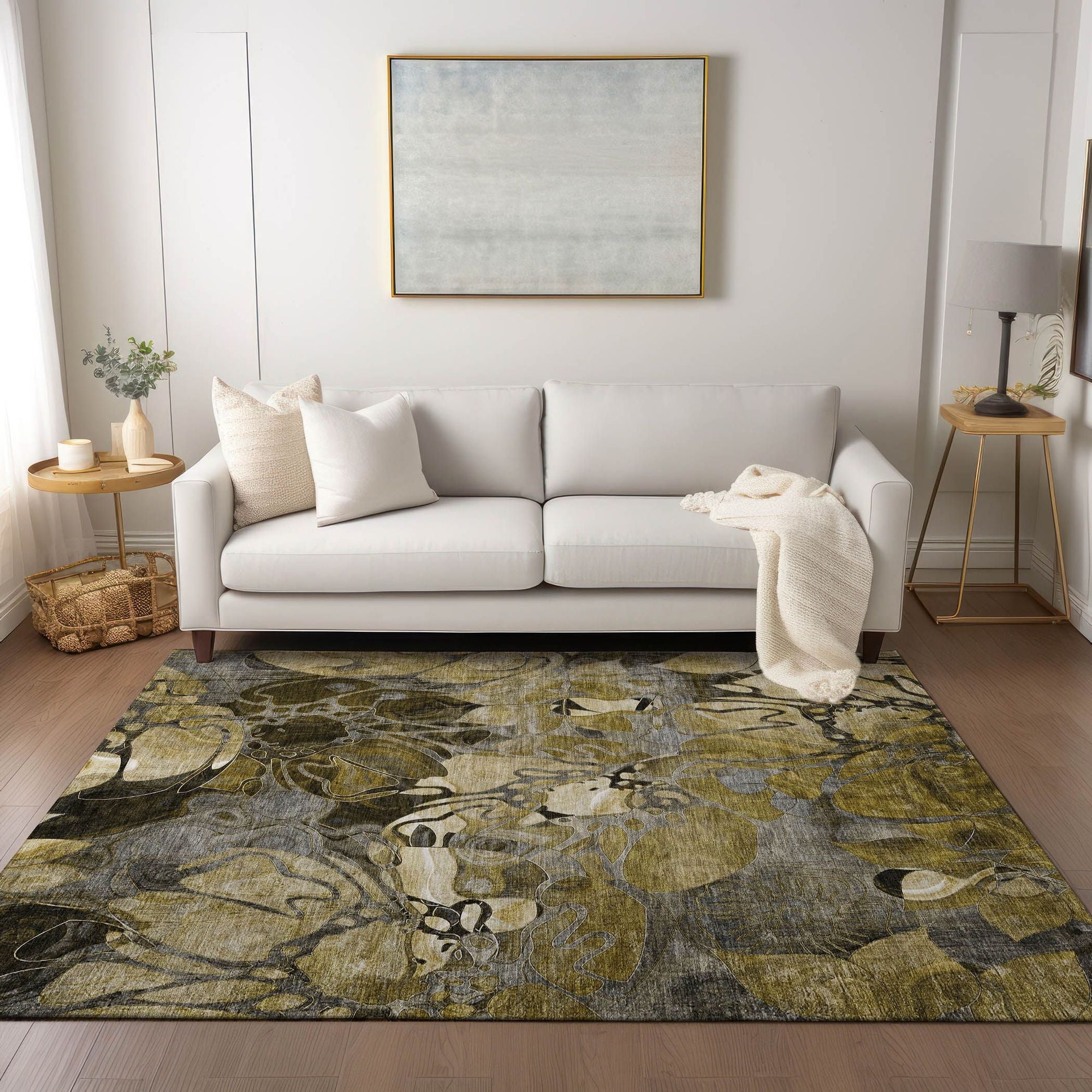 Machine Made ACN558 Brown Rugs