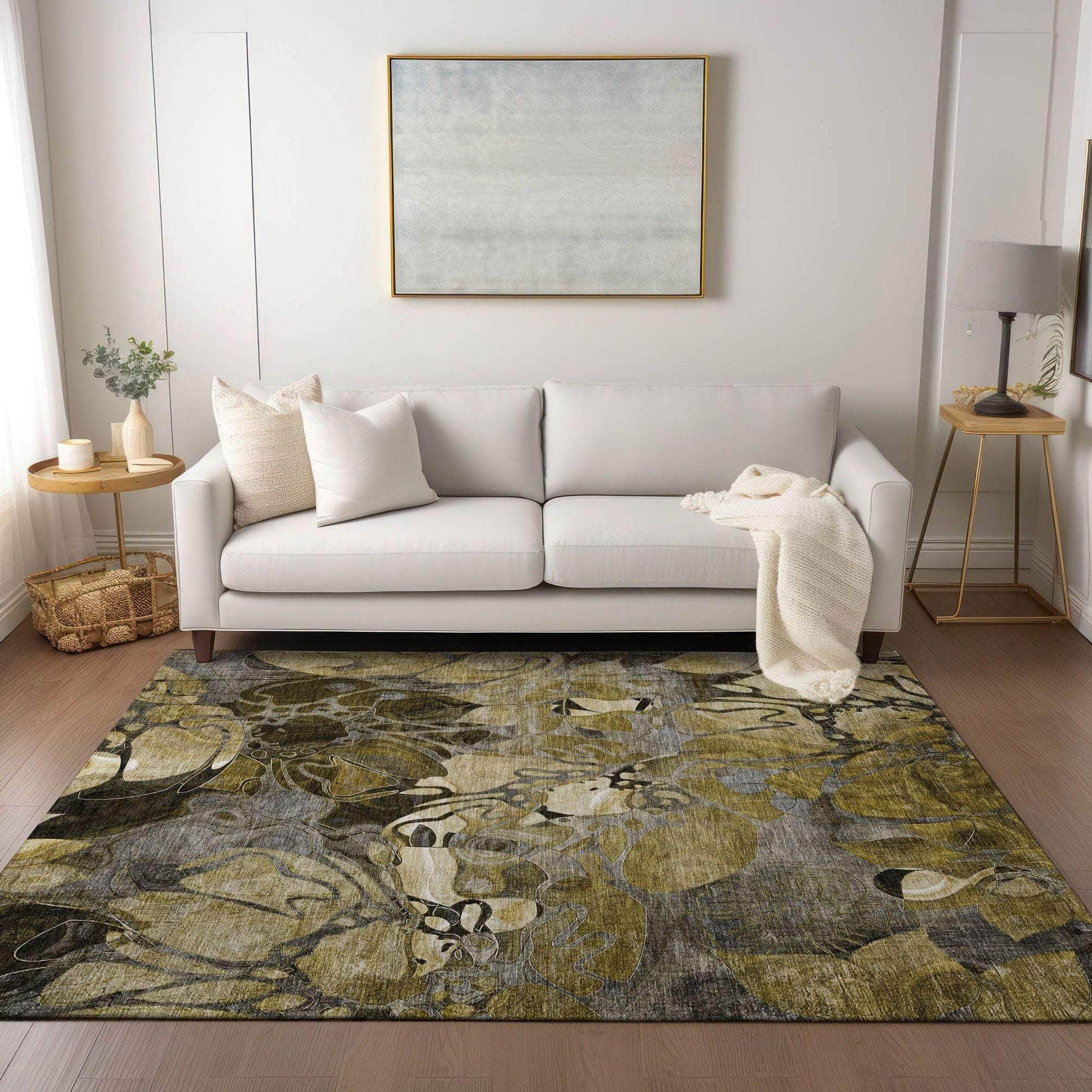 Machine Made ACN558 Brown Rugs
