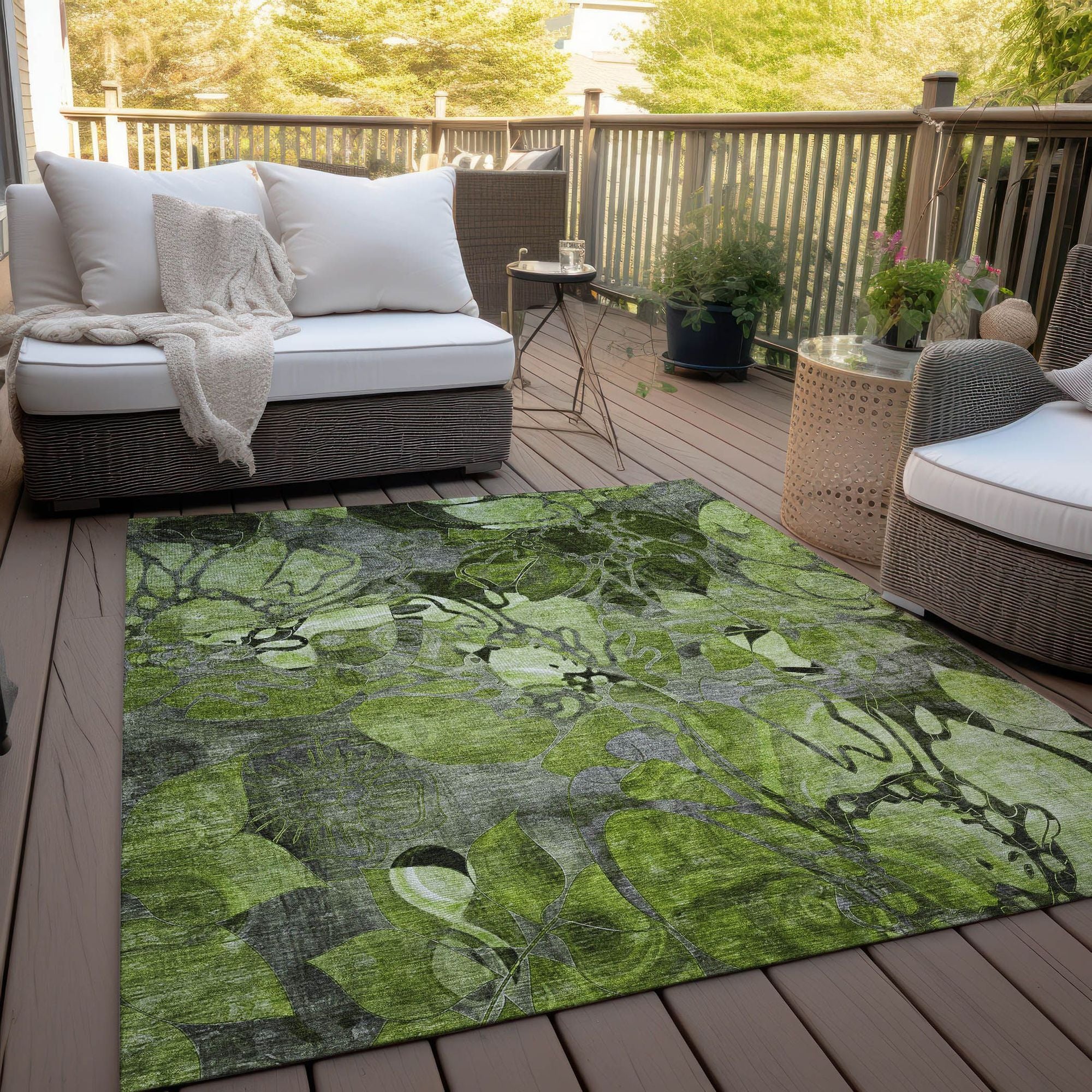 Machine Made ACN558 Fern Green Rugs