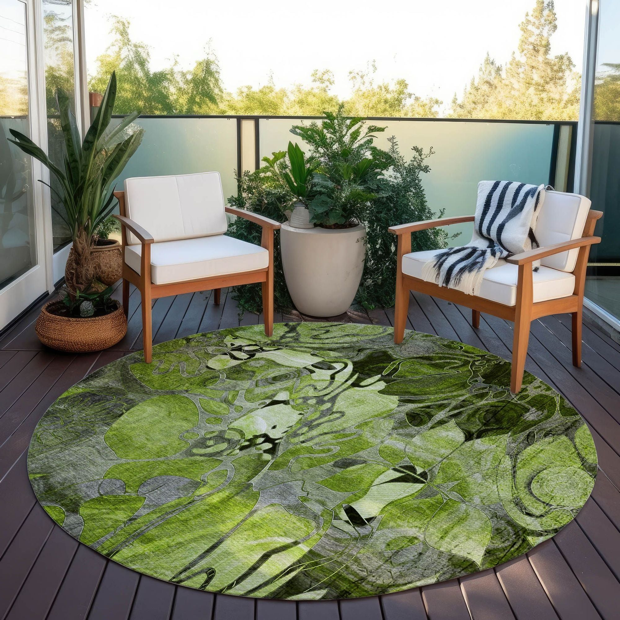 Machine Made ACN558 Fern Green Rugs