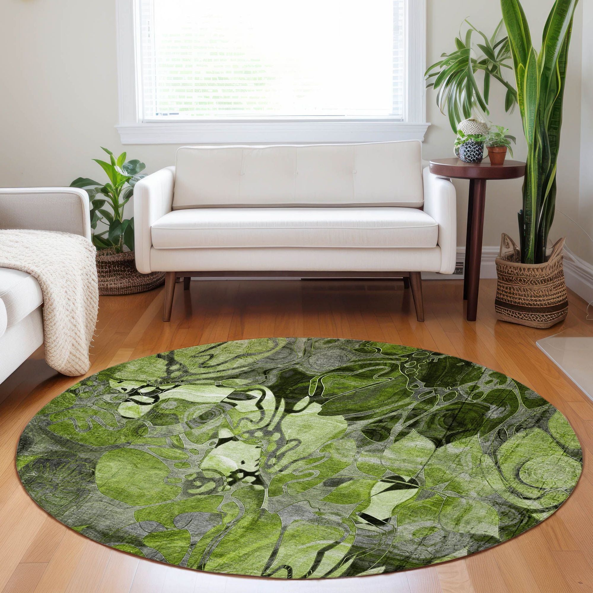 Machine Made ACN558 Fern Green Rugs
