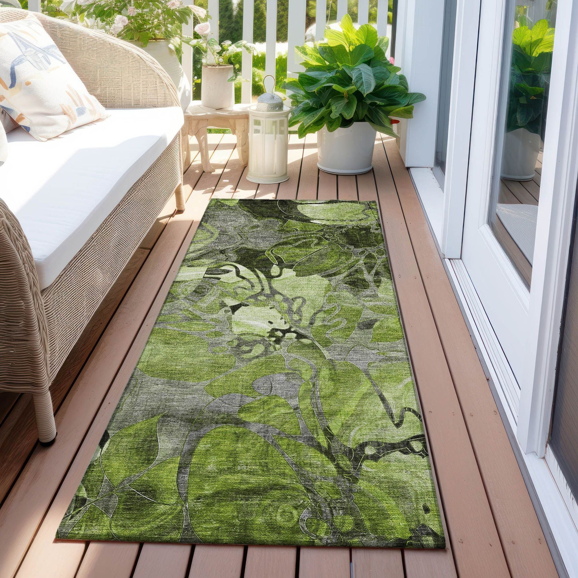 Machine Made ACN558 Fern Green Rugs