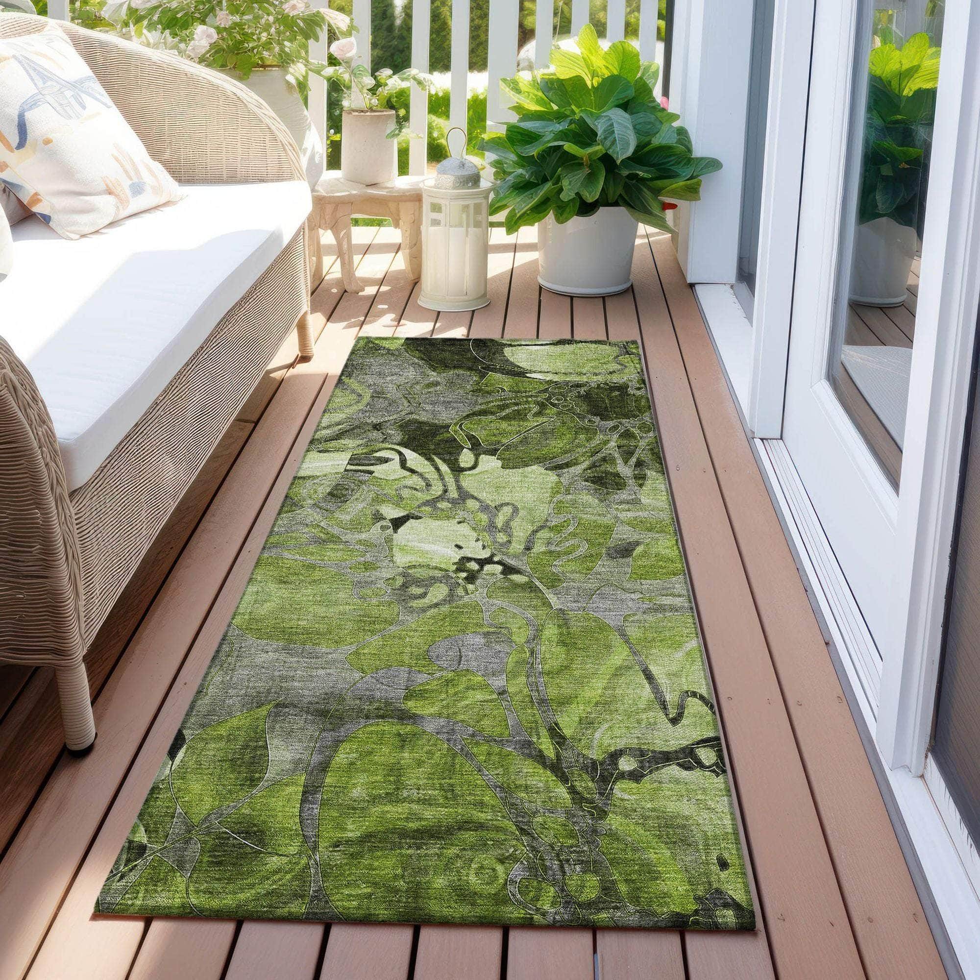 Machine Made ACN558 Fern Green Rugs