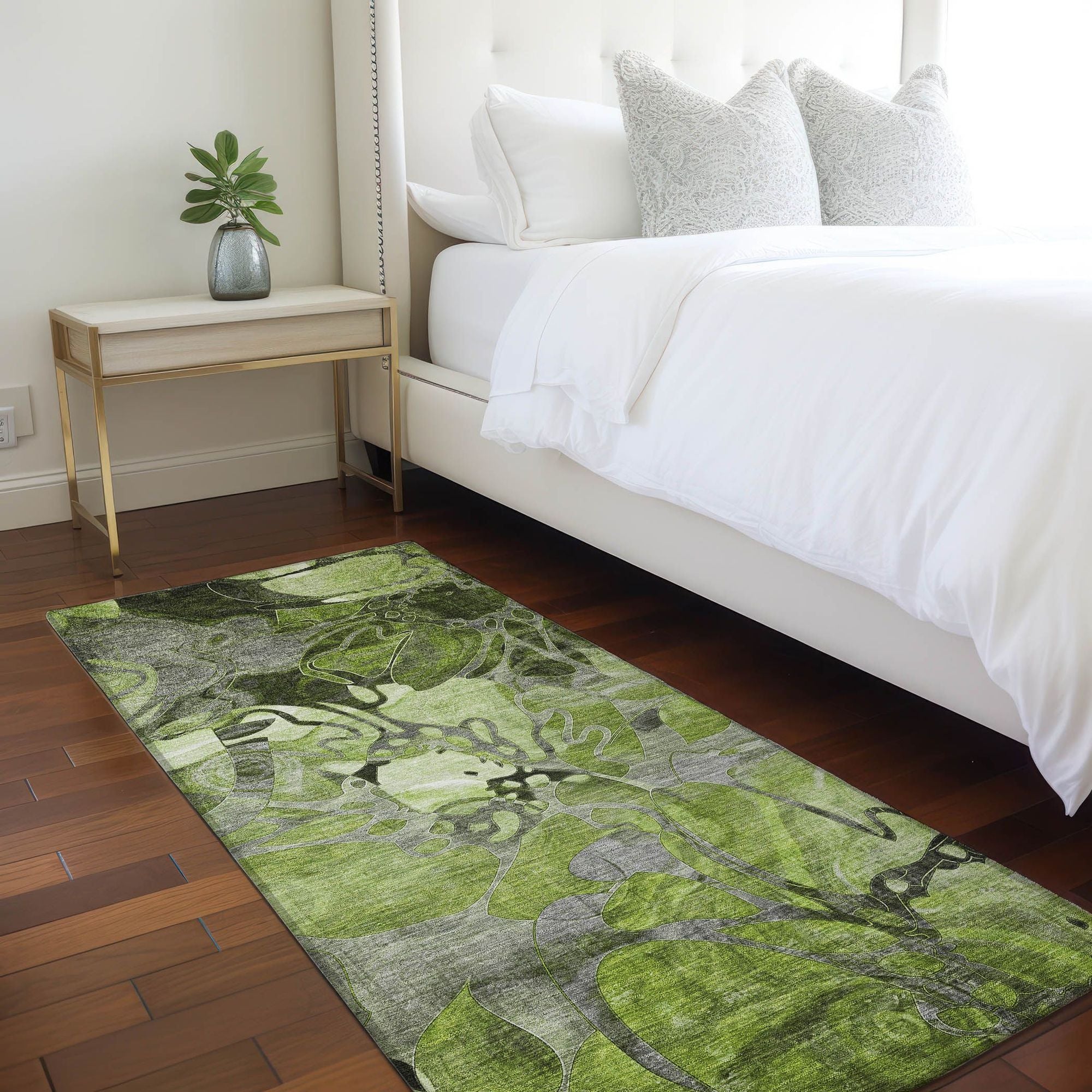 Machine Made ACN558 Fern Green Rugs