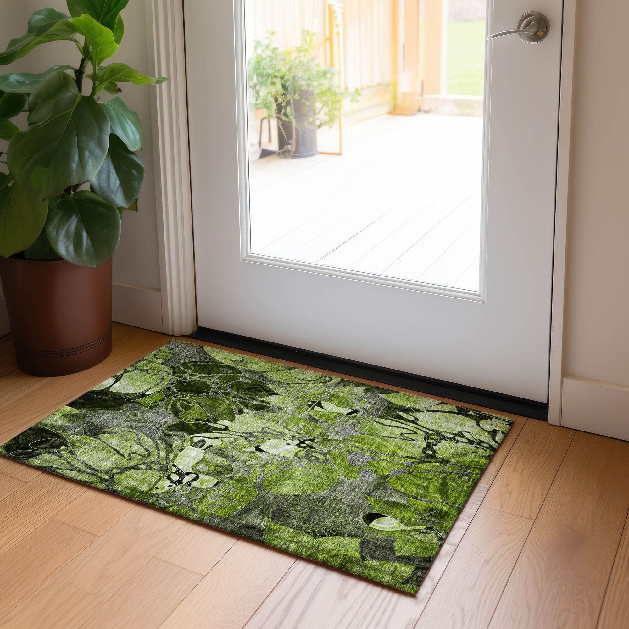 Machine Made ACN558 Fern Green Rugs
