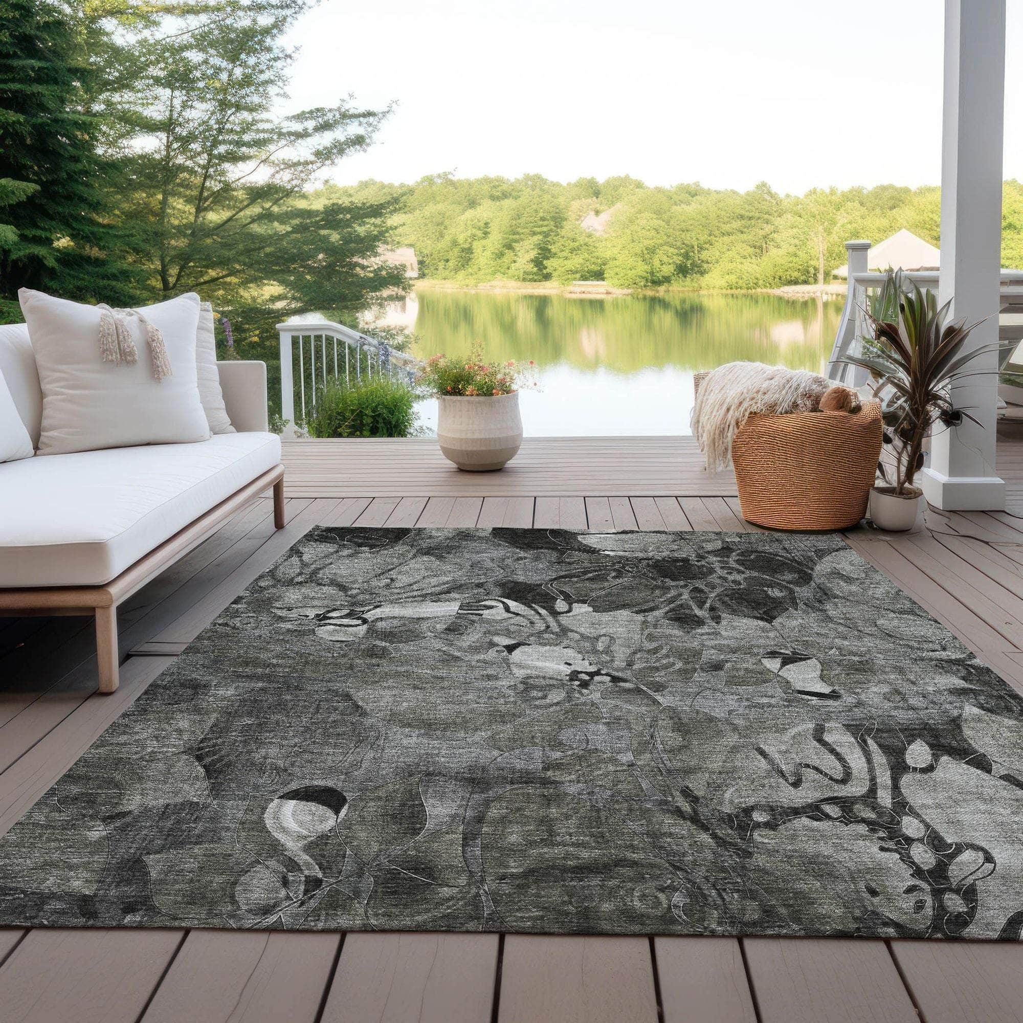 Machine Made ACN558 Gray Rugs