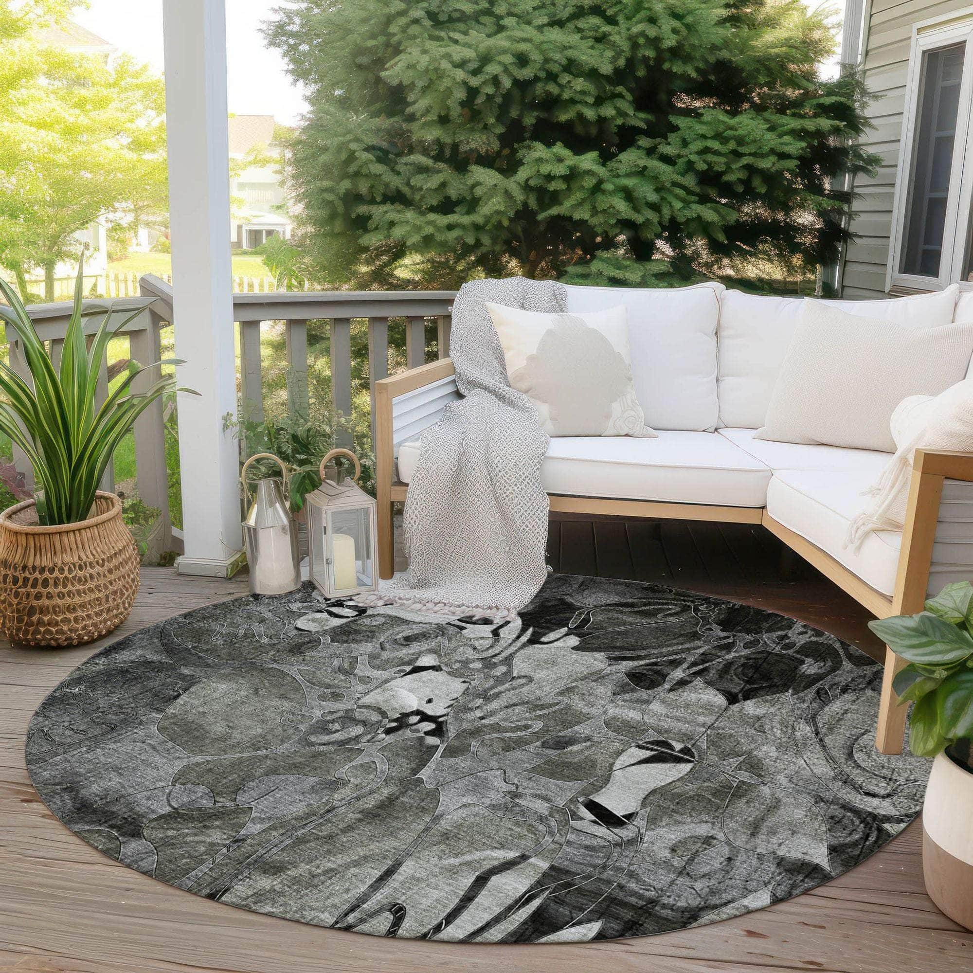 Machine Made ACN558 Gray Rugs