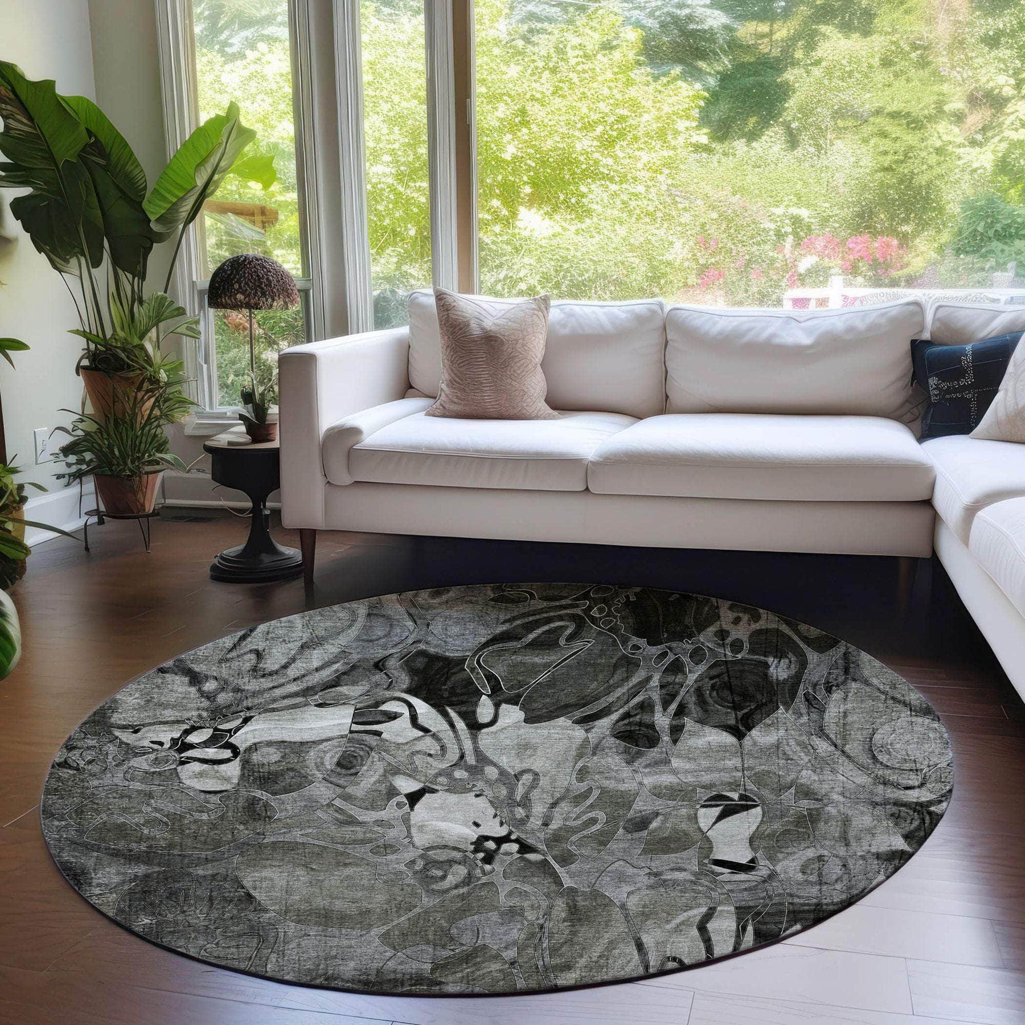 Machine Made ACN558 Gray Rugs