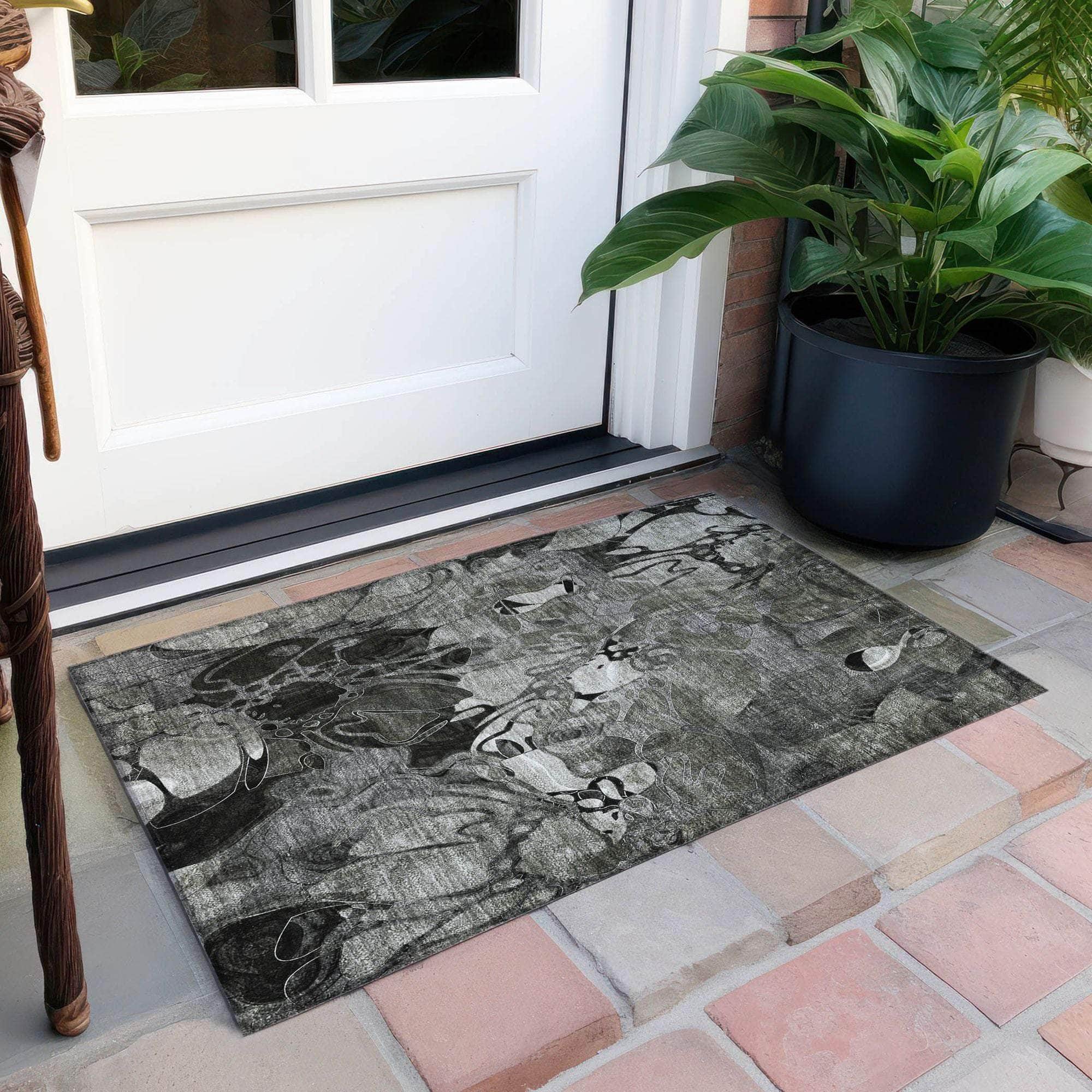 Machine Made ACN558 Gray Rugs