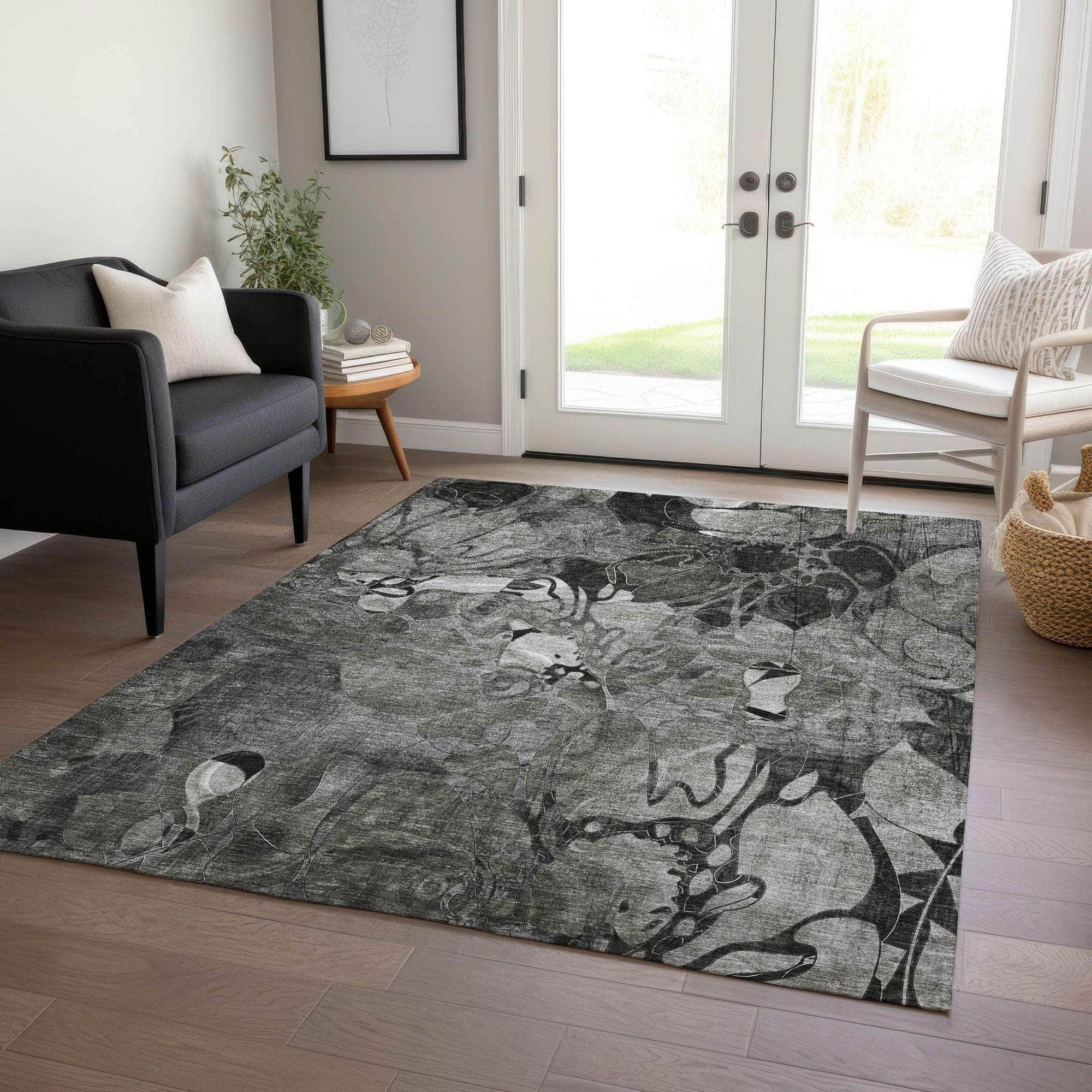 Machine Made ACN558 Gray Rugs