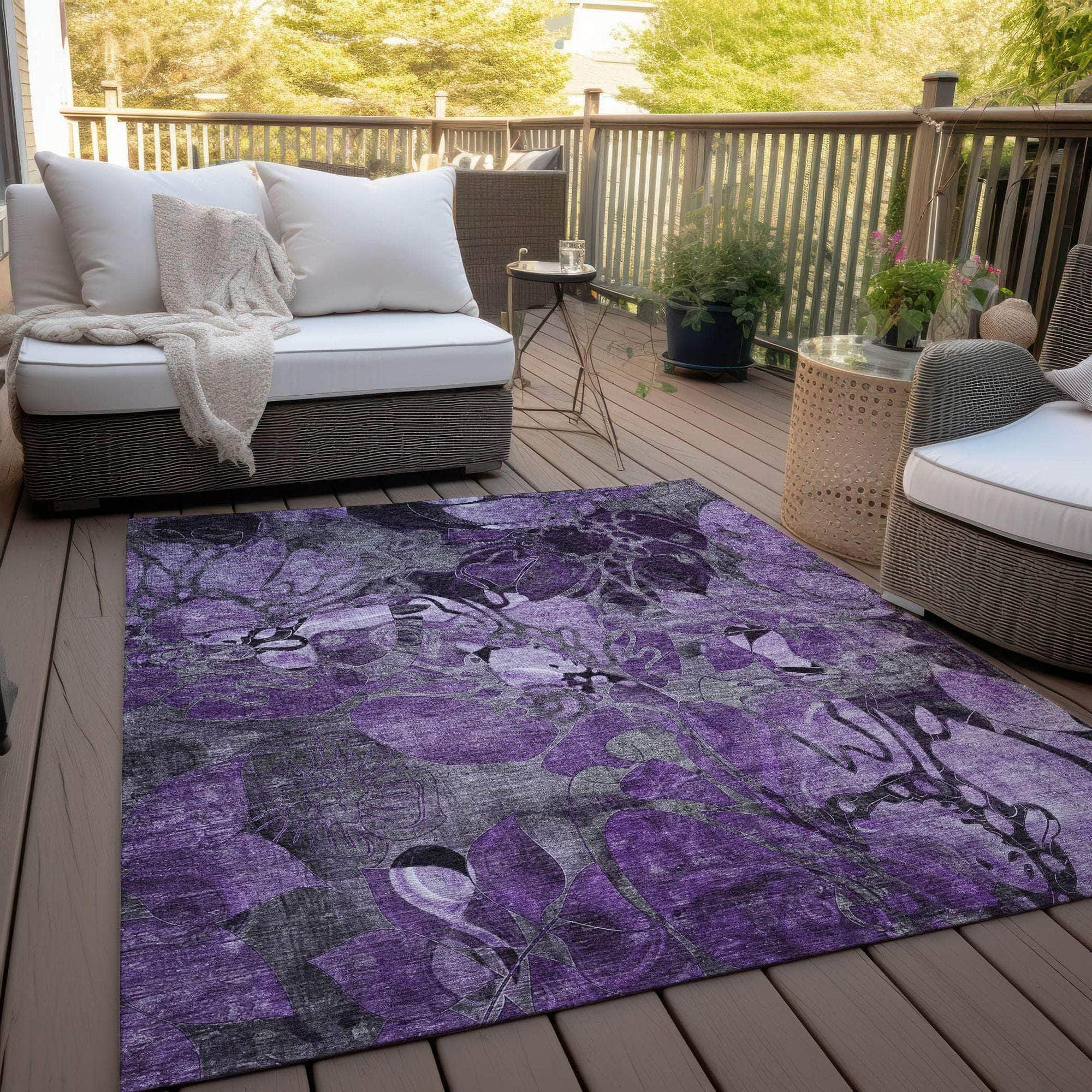 Machine Made ACN558 Purple Rugs