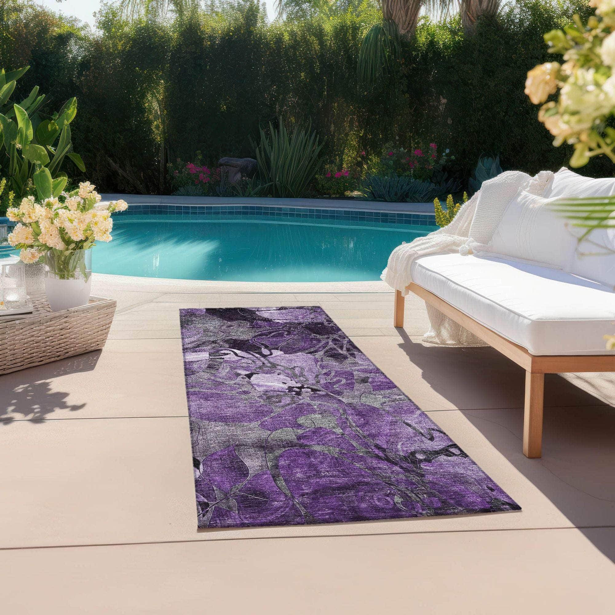 Machine Made ACN558 Purple Rugs