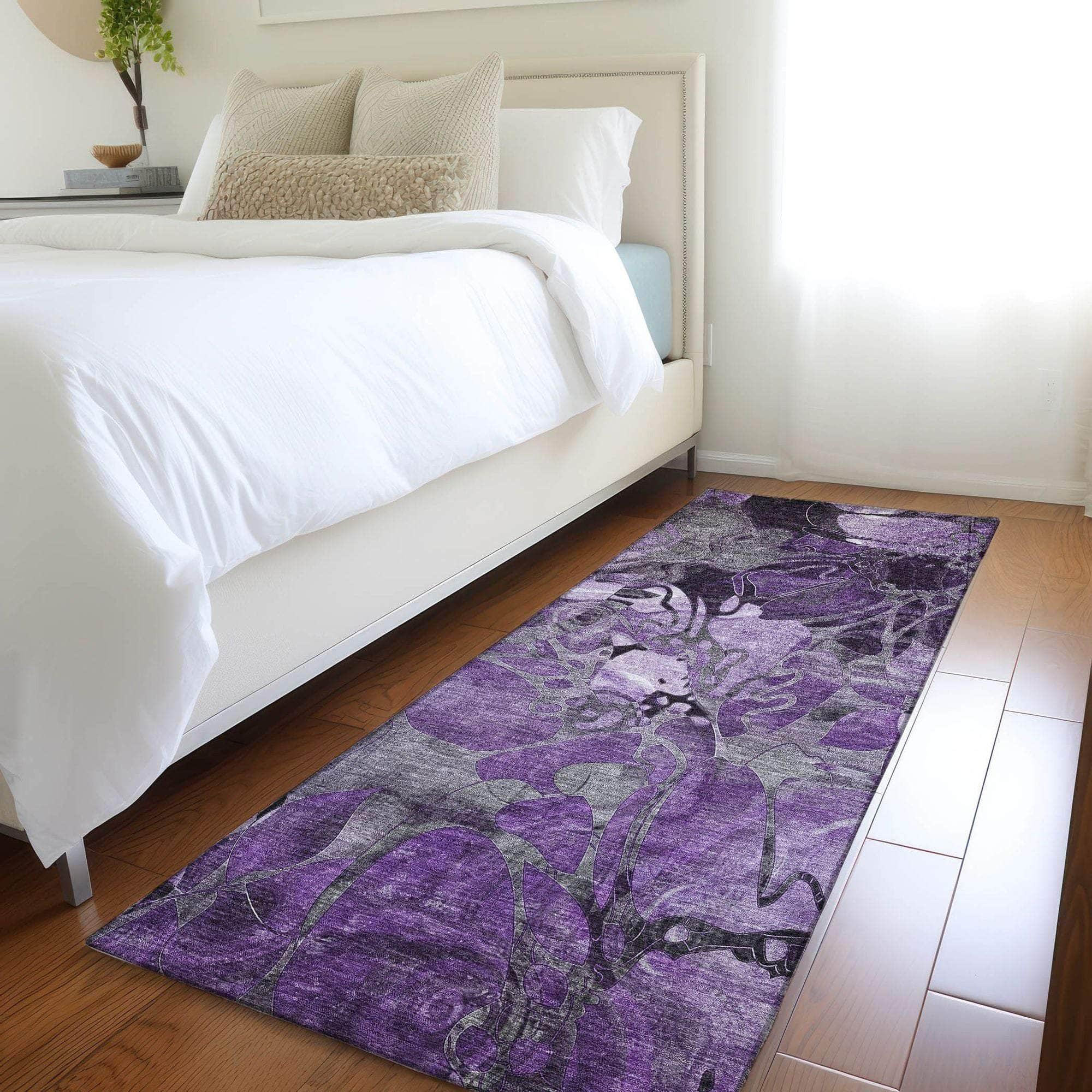Machine Made ACN558 Purple Rugs