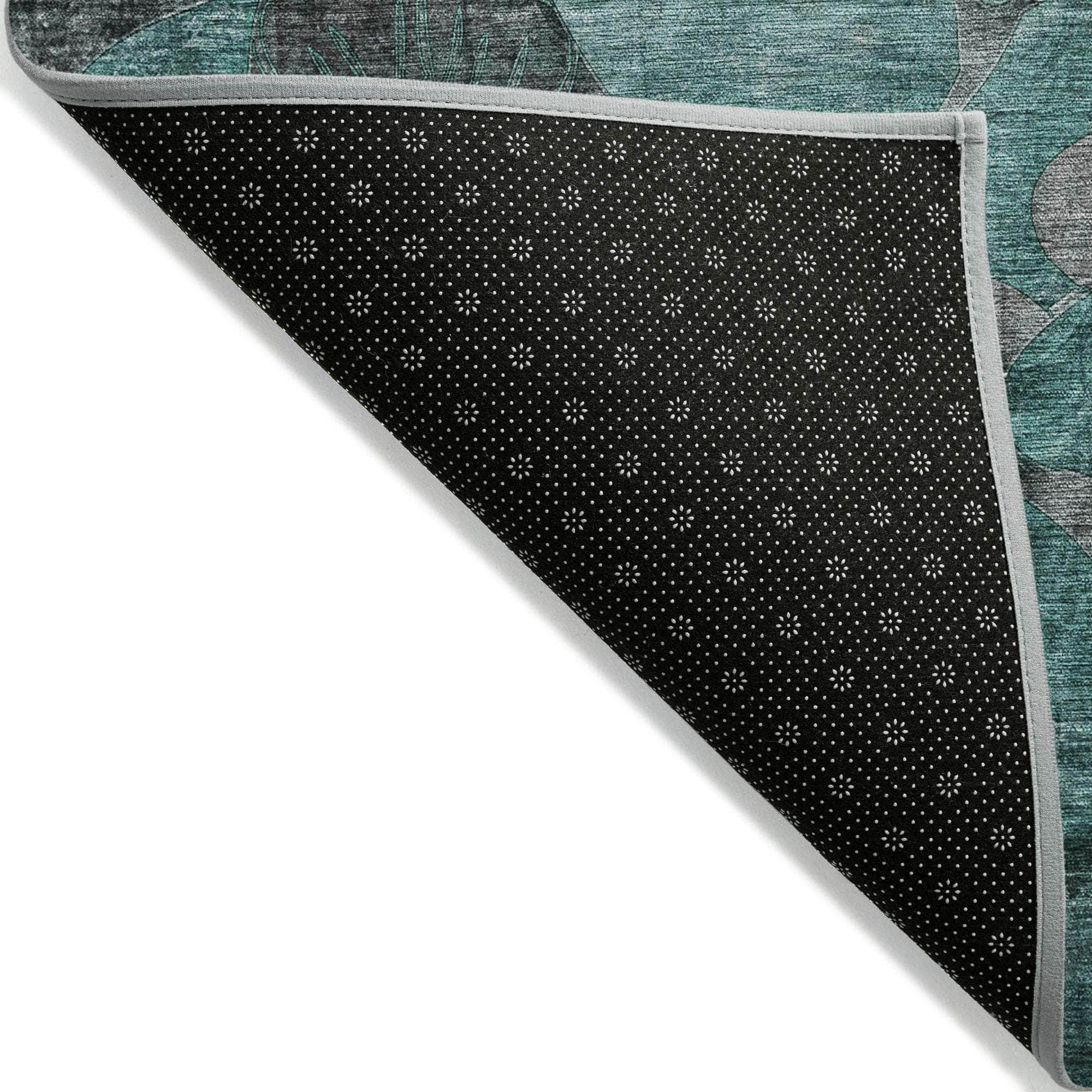 Machine Made ACN558 Teal Rugs