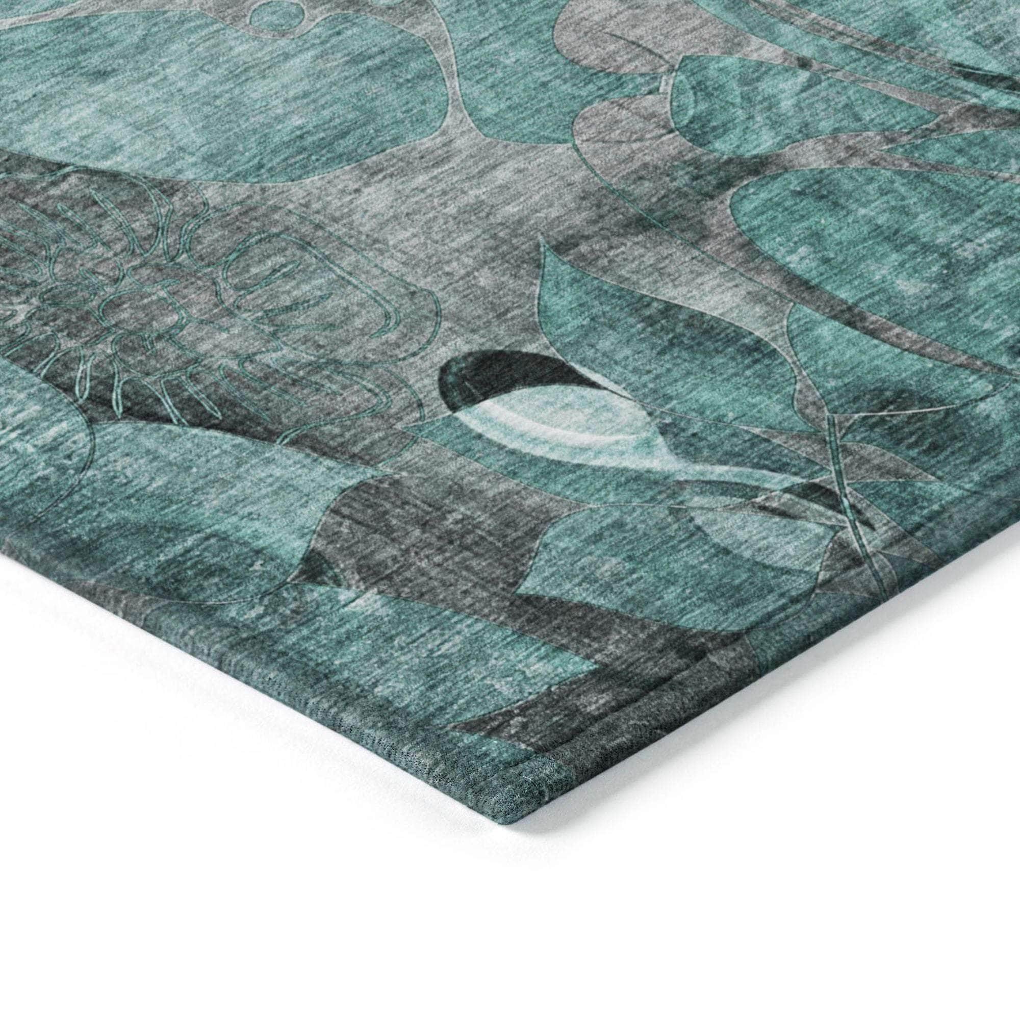Machine Made ACN558 Teal Rugs