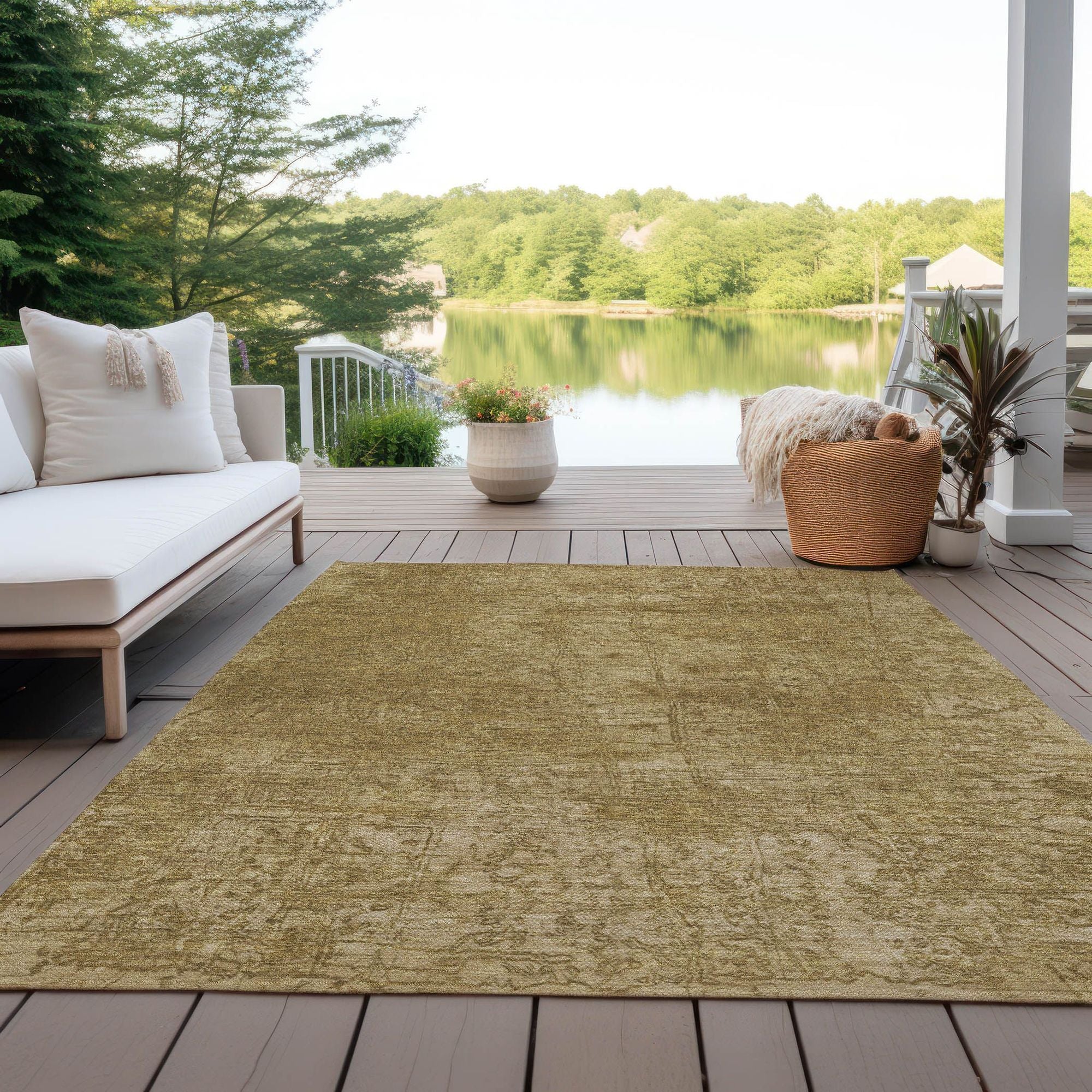 Machine Made ACN559 Beige Brown Rugs