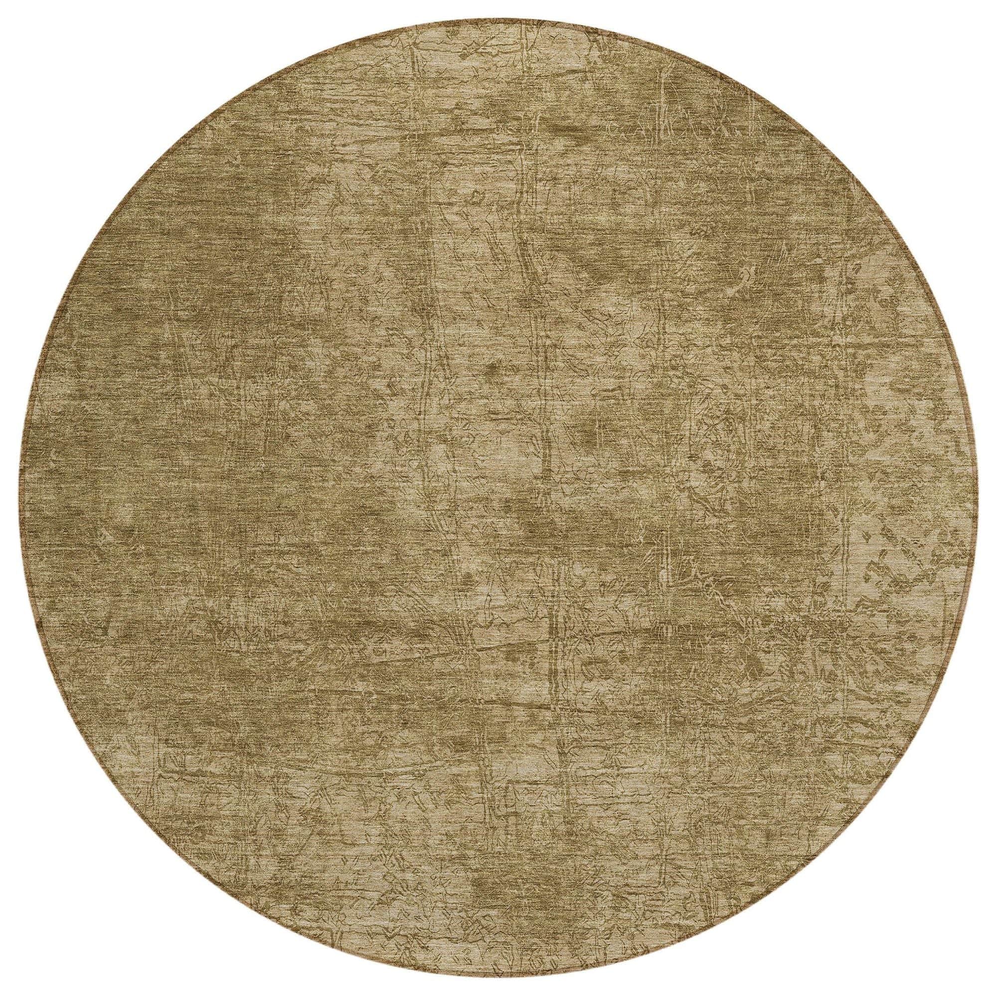 Machine Washable Beige Brown Rug - Indoor / Outdoor - Kids / Pet Friendly Organic Print Rug