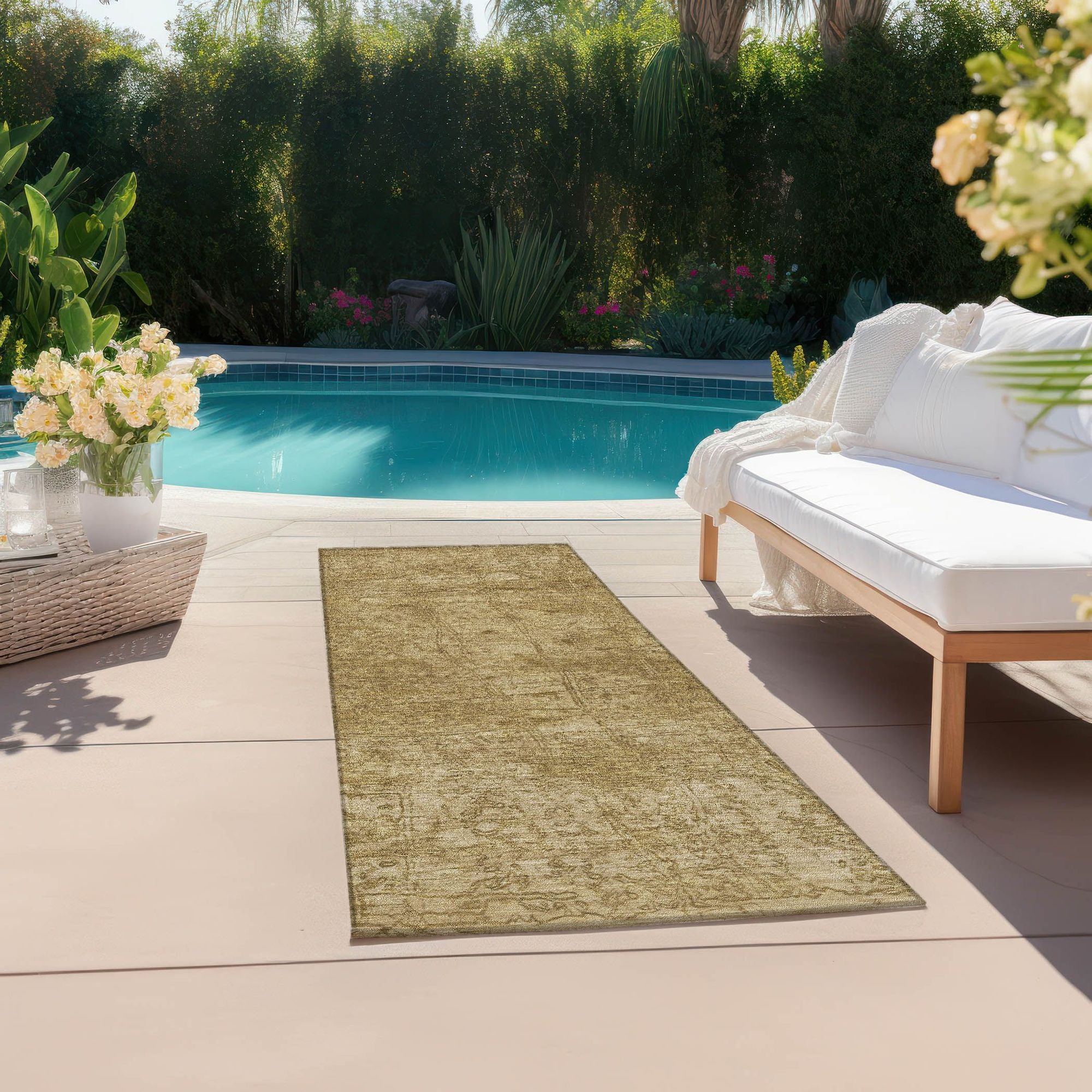Machine Made ACN559 Beige Brown Rugs