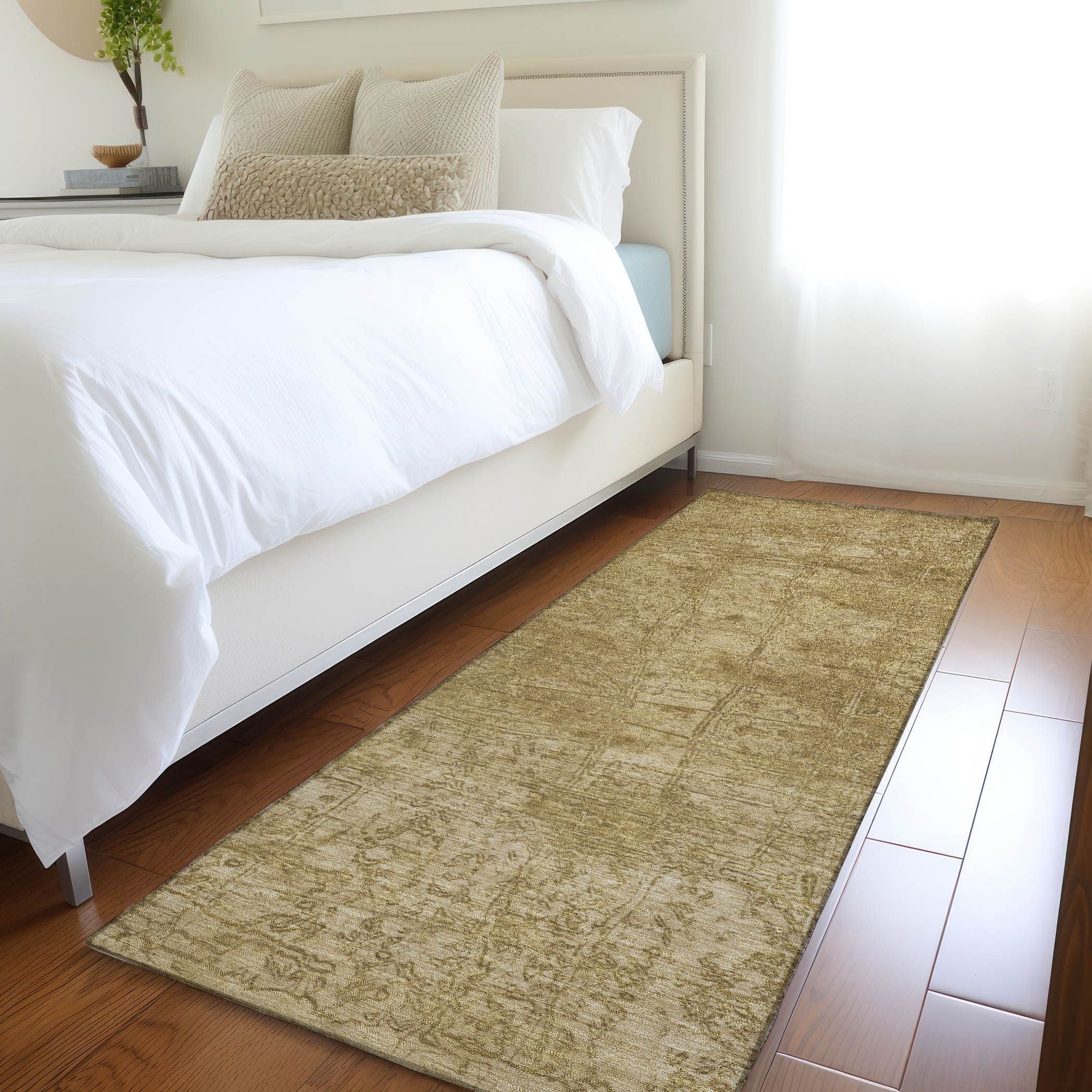 Machine Made ACN559 Beige Brown Rugs