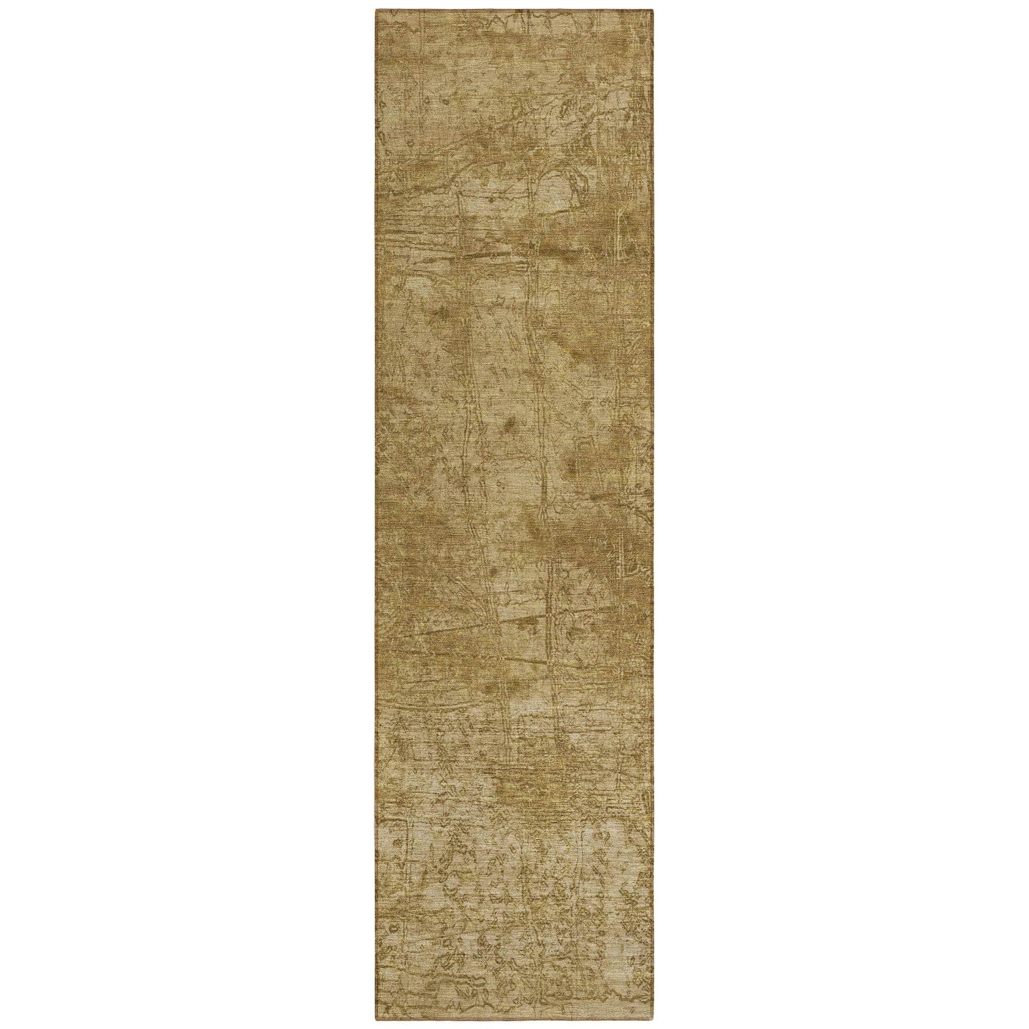 Machine Washable Beige Brown Rug - Indoor / Outdoor - Kids / Pet Friendly Organic Print Rug