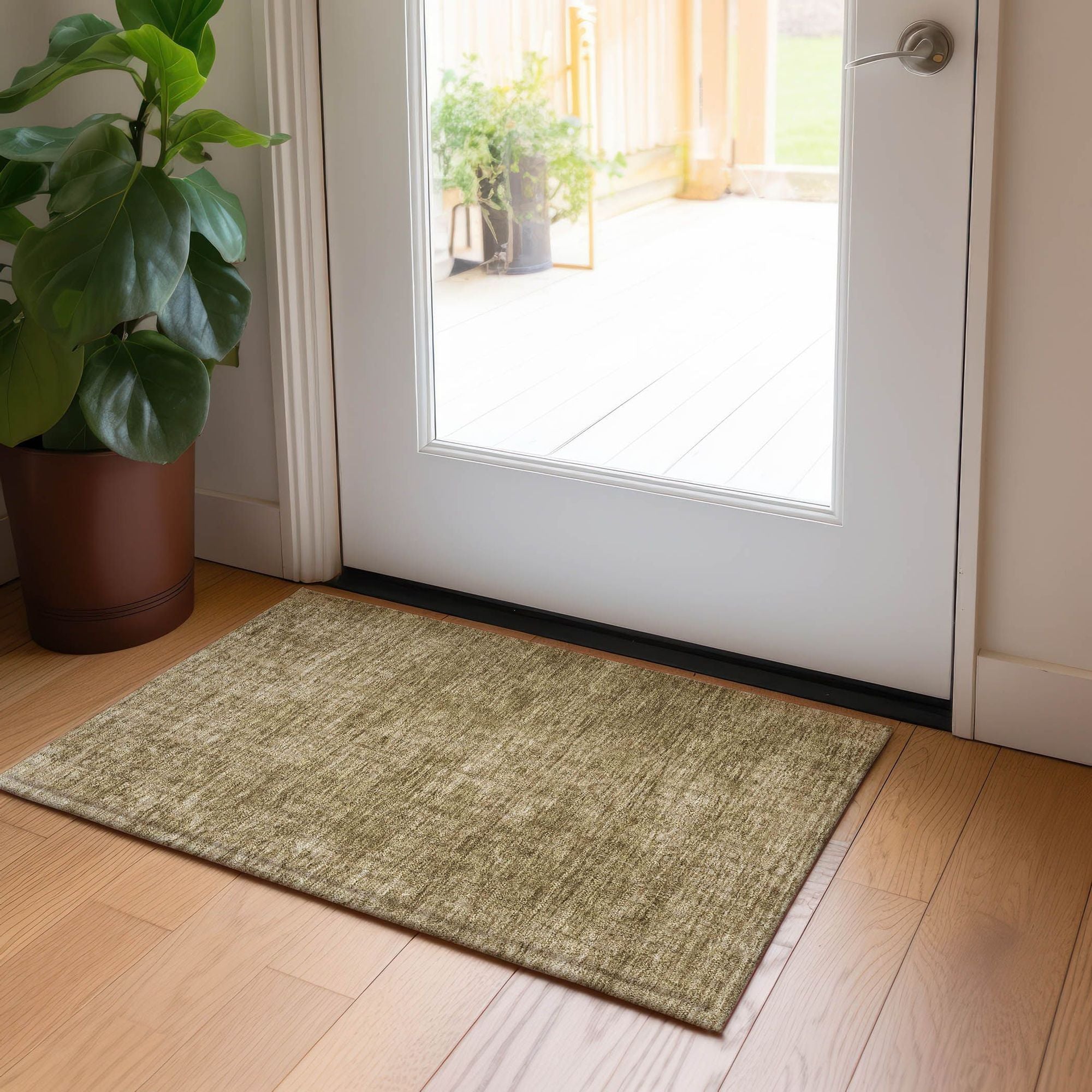 Machine Made ACN559 Beige Brown Rugs
