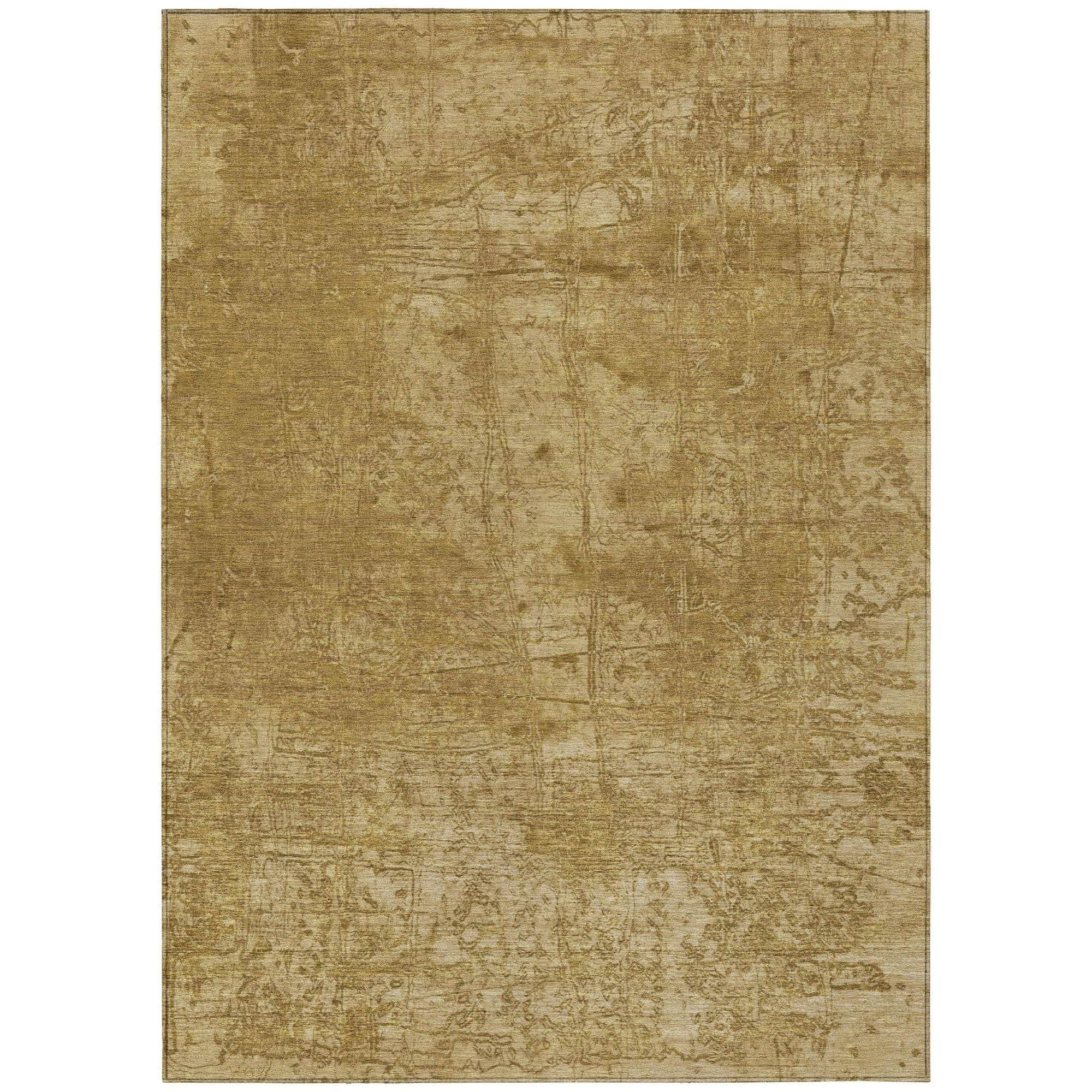 Machine Washable Beige Brown Rug - Indoor / Outdoor - Kids / Pet Friendly Organic Print Rug