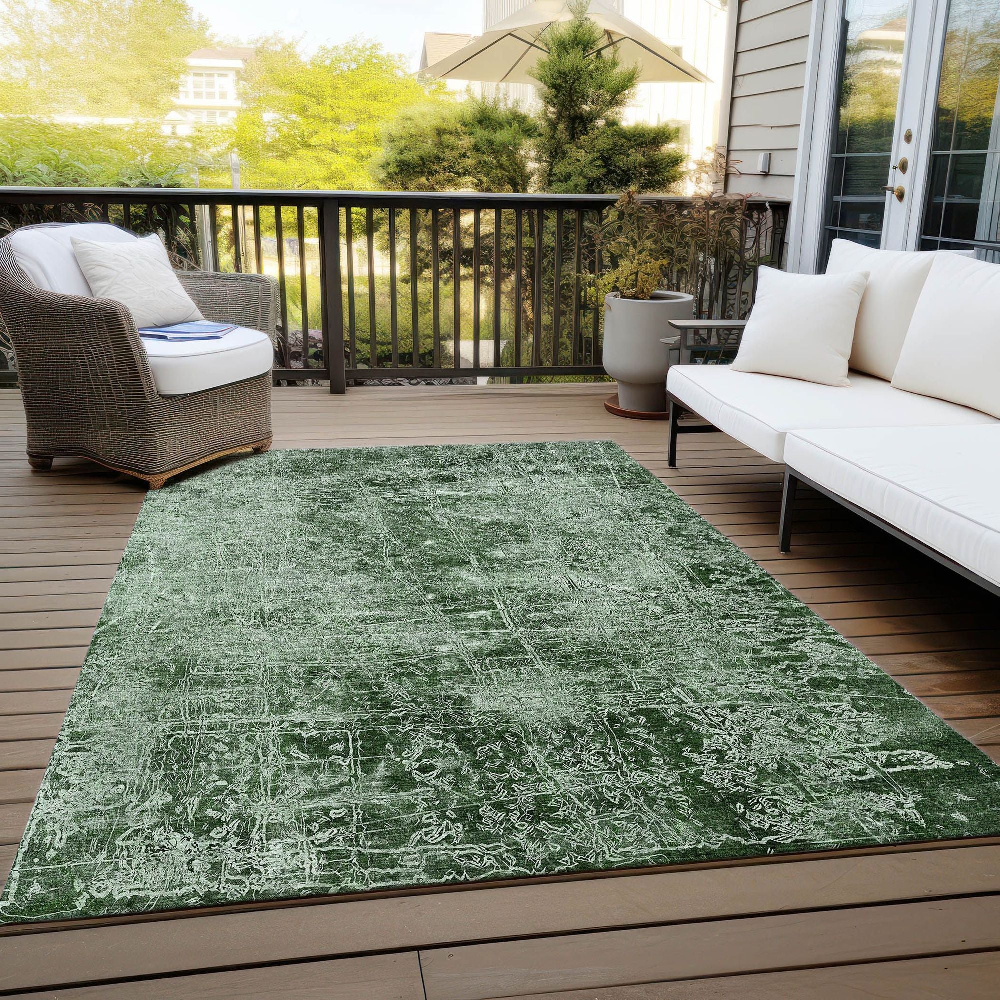 Machine Made ACN559 Emerald Green Rugs