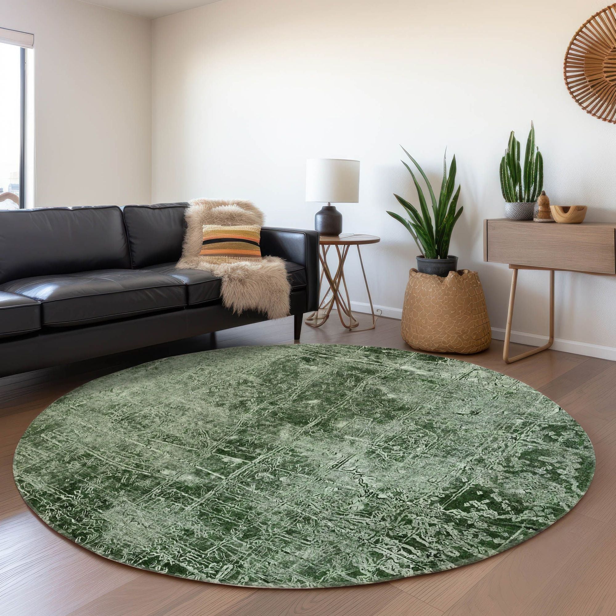 Machine Made ACN559 Emerald Green Rugs