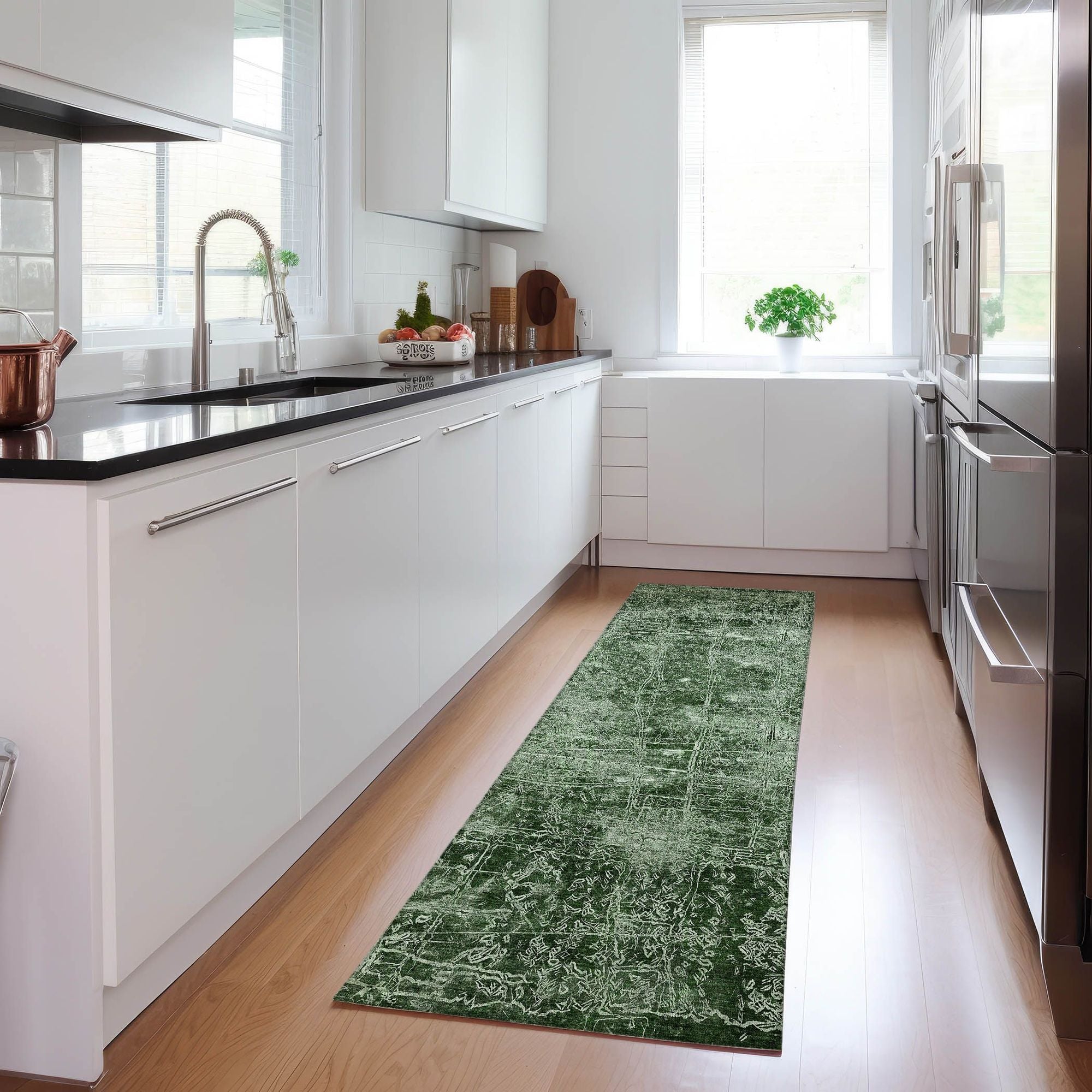 Machine Made ACN559 Emerald Green Rugs