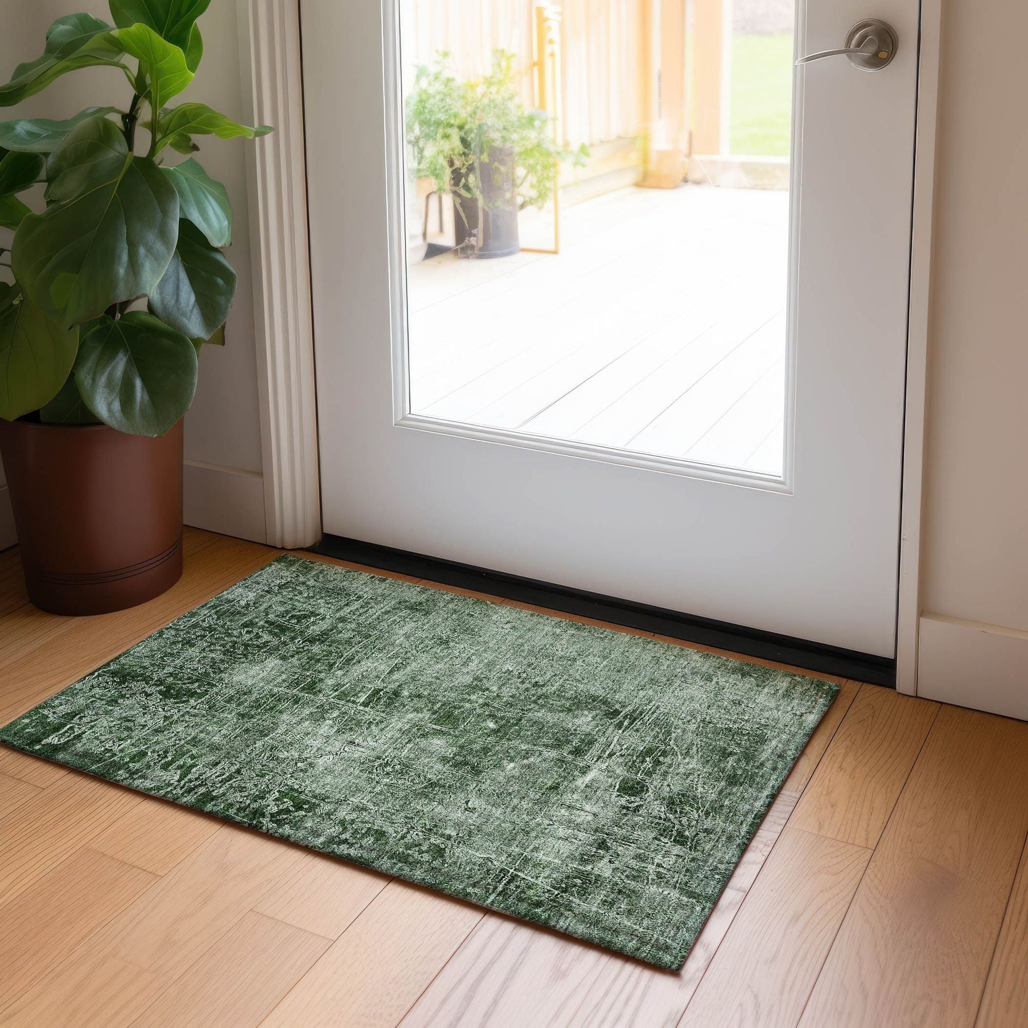 Machine Made ACN559 Emerald Green Rugs